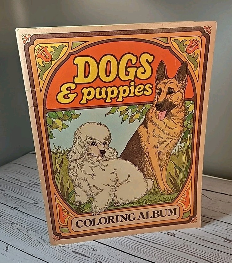 Rita WarnerDogs & Puppies Coloring Album Book Vintage Copyright 1977