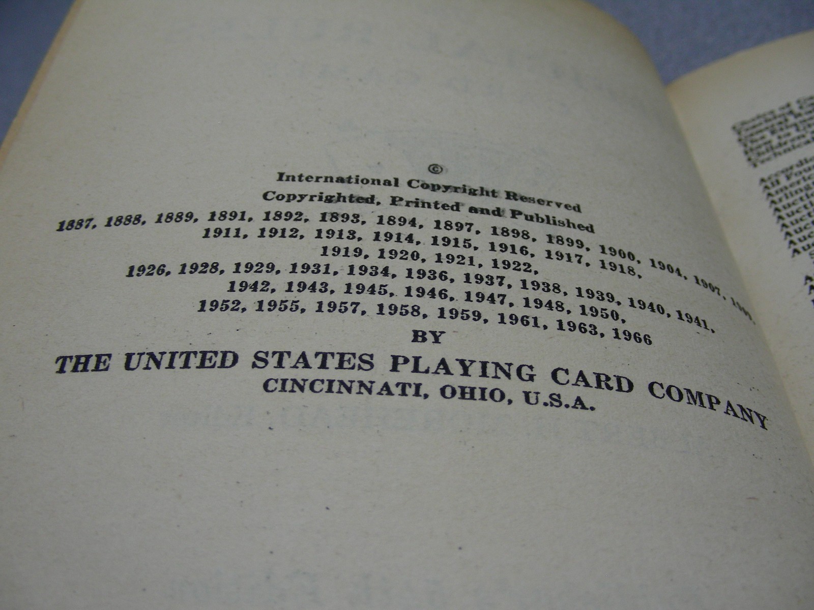 OFFICIAL RULES OF CARD GAMES – 54th Edition Vintage 1966 Paperback Book!