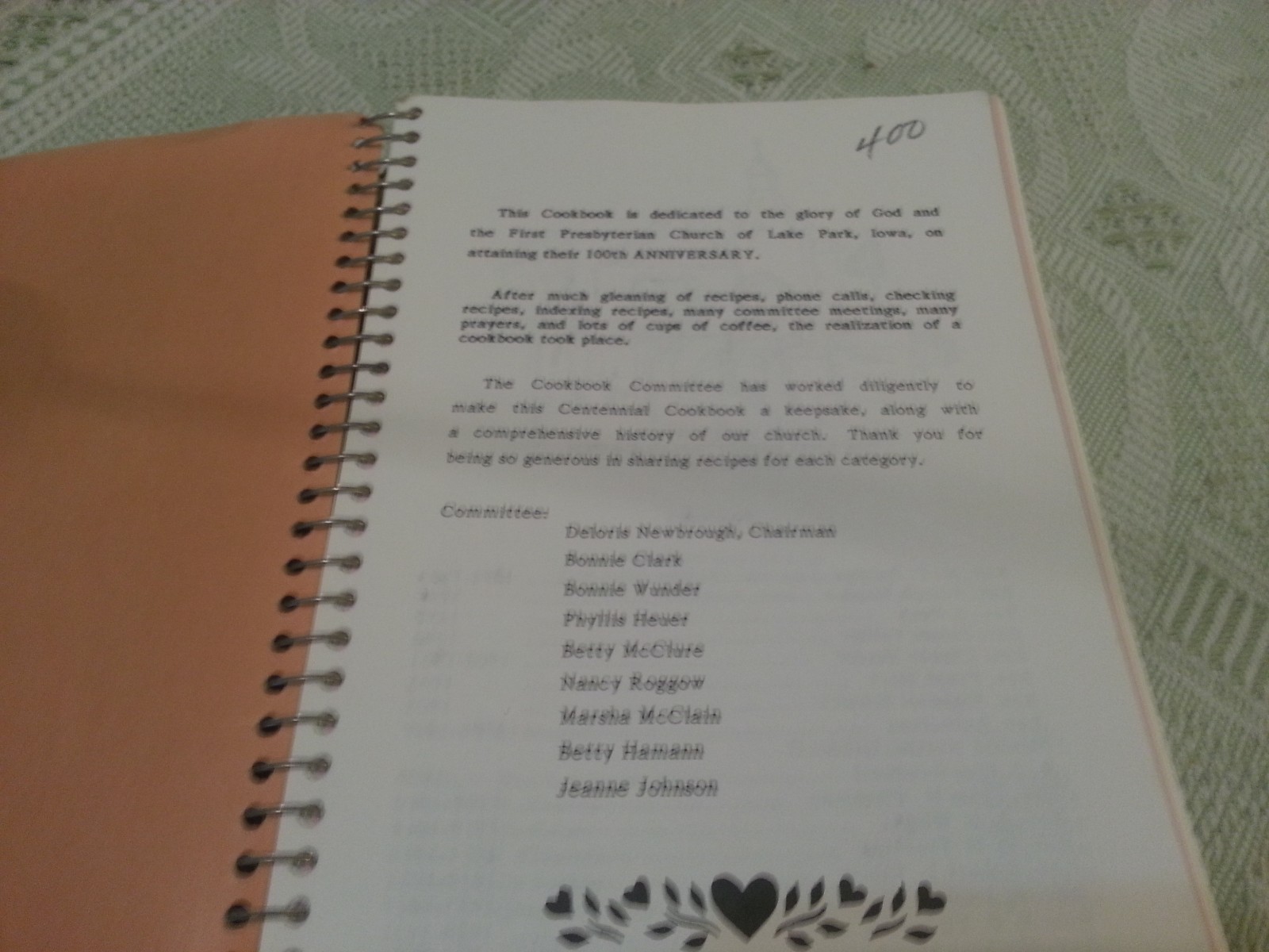 First PRESBYTERIAN Church Cookbook 260 pages LAKE PARK, IOWA Cookbook
