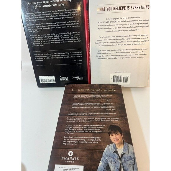Joseph Prince Book Bundle: Unmerited Favor The Power Of Right Believing Eat Your