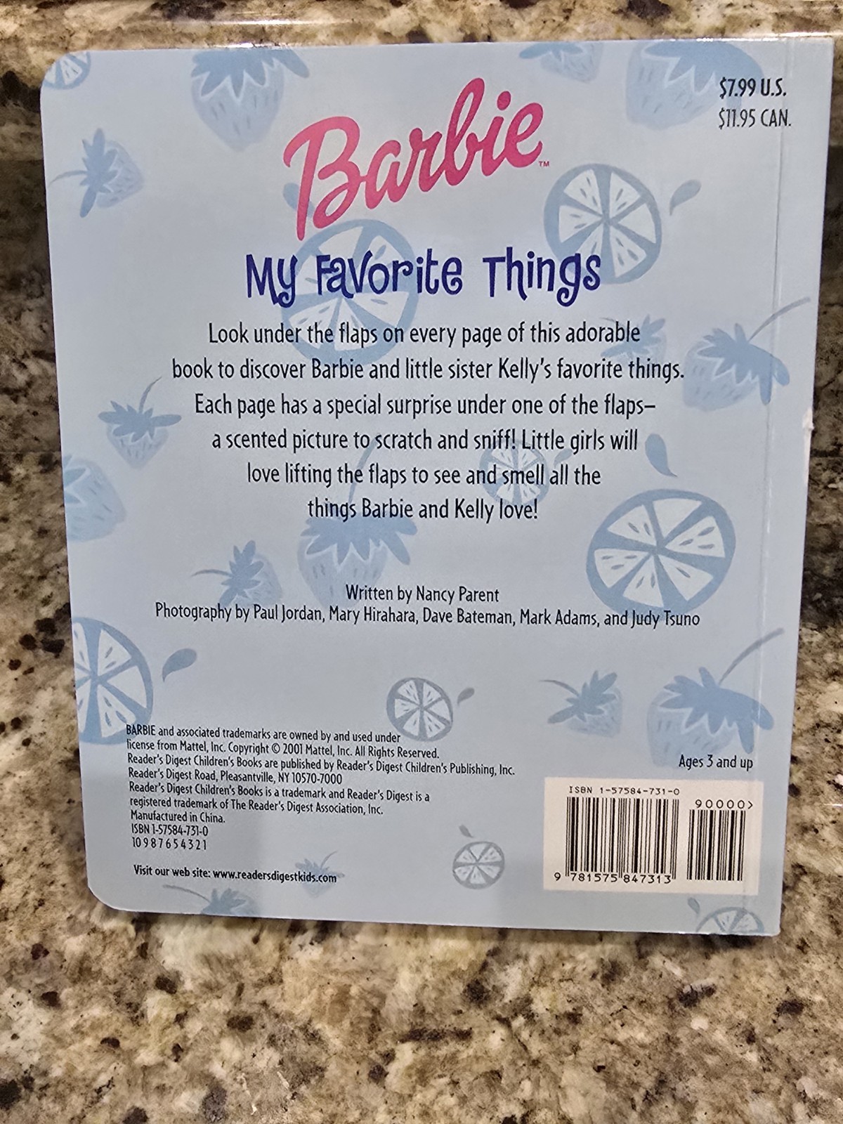Barbie: My Favorite Things Written by Nancy Parent Vtg 2001 Mattel NEW