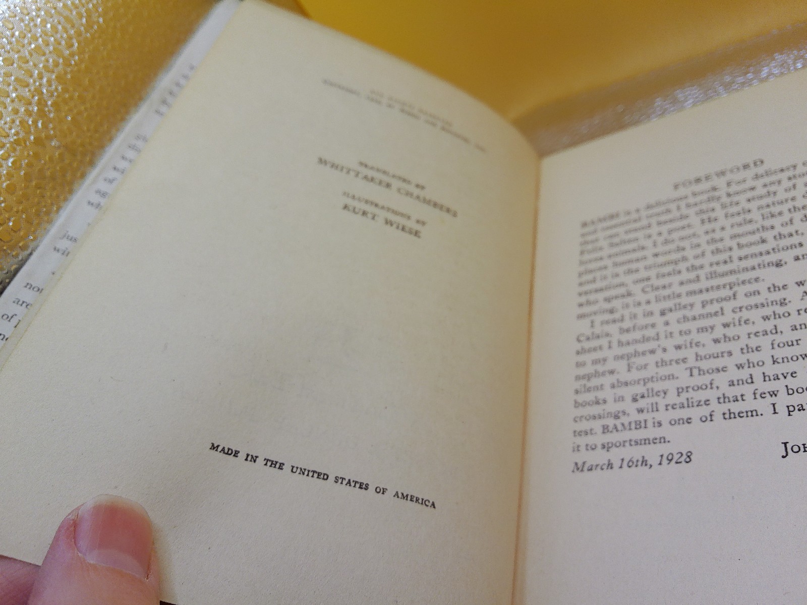 Bambi Felix Salten Thrushwood Grosset Dunlap 1929 HB w DJ book Kurt Wiese