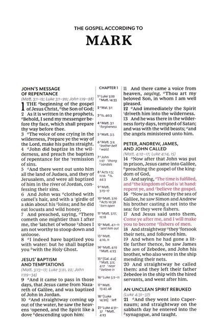 KJV Bible: Compact Center-Column Reference Bible, Black Genuine Leather