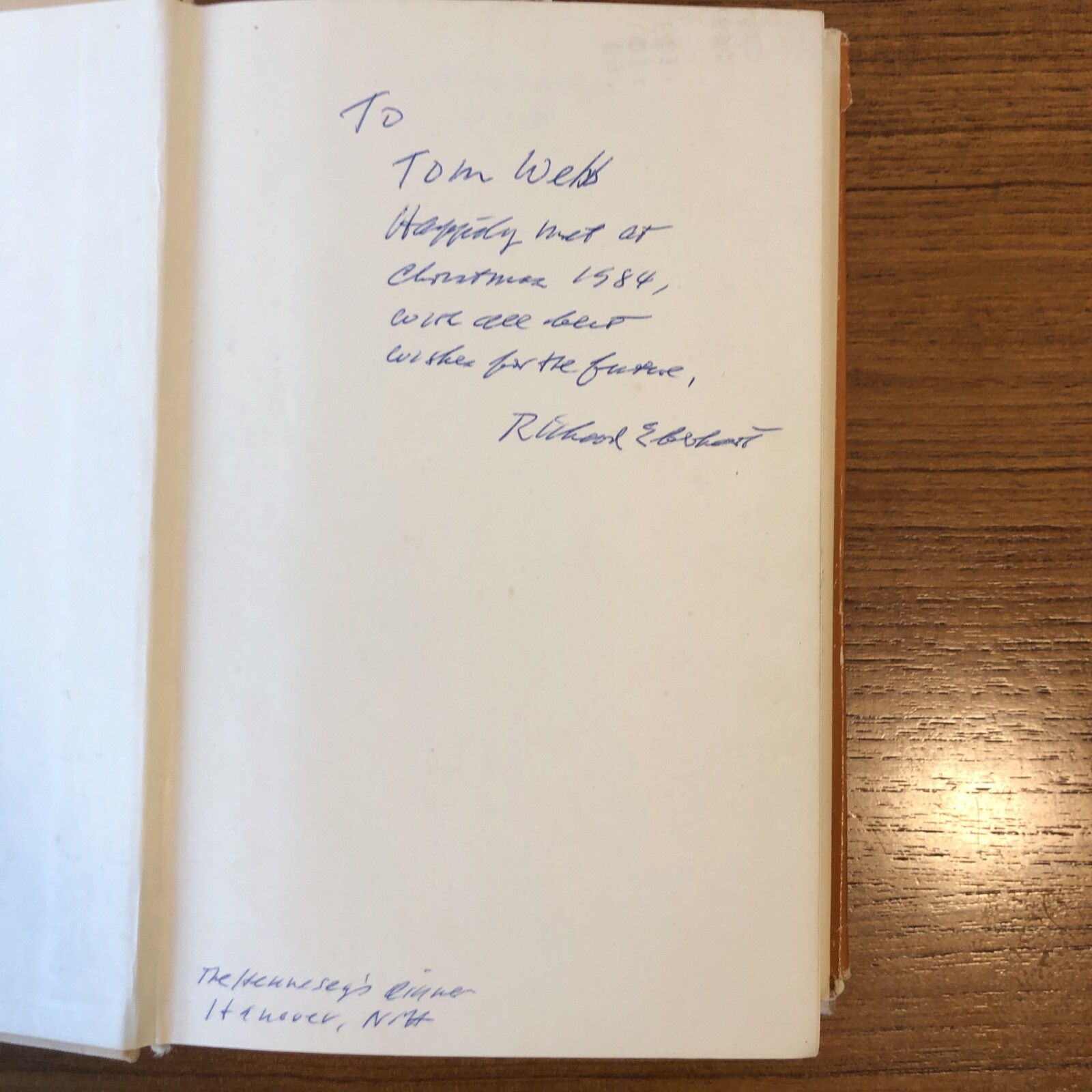 Collected Poems, 1930-1976 by Richard Eberhart Signed & Inscribed Very Good Cond