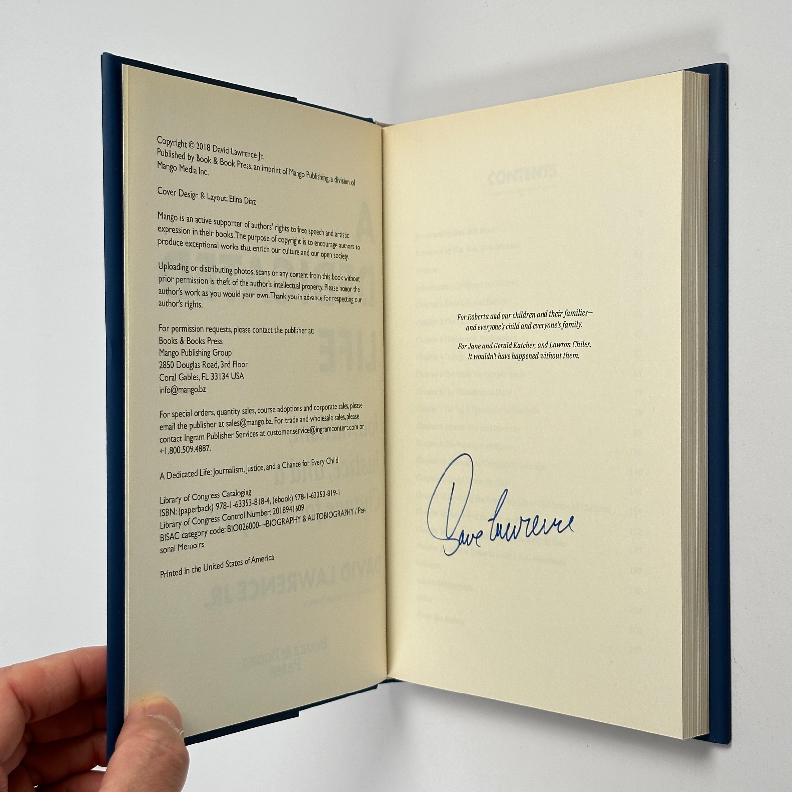 Signed Memoir “A Dedicated Life” David Lawrence Jr., Miami Herald (2018, HC)