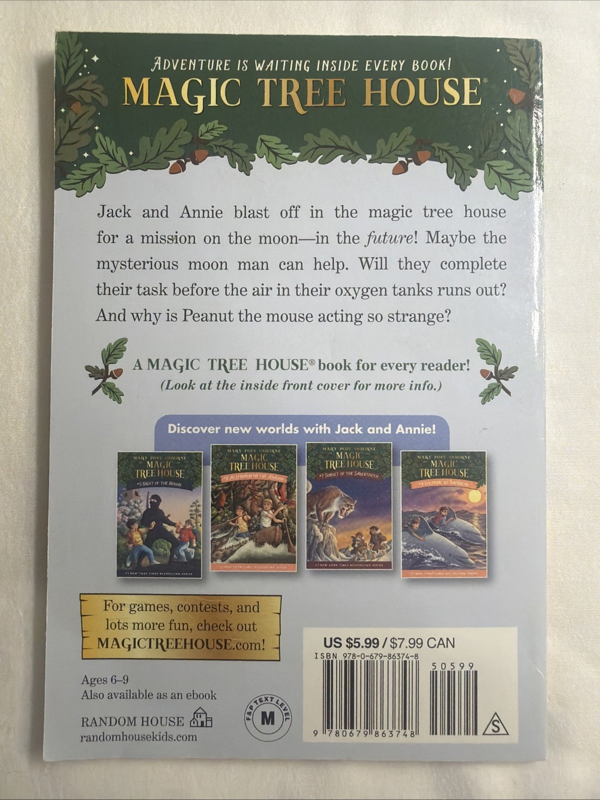 Magic Tree House #8 Midnight on the Moon by Mary Pope Osborne (1996 Paperback)
