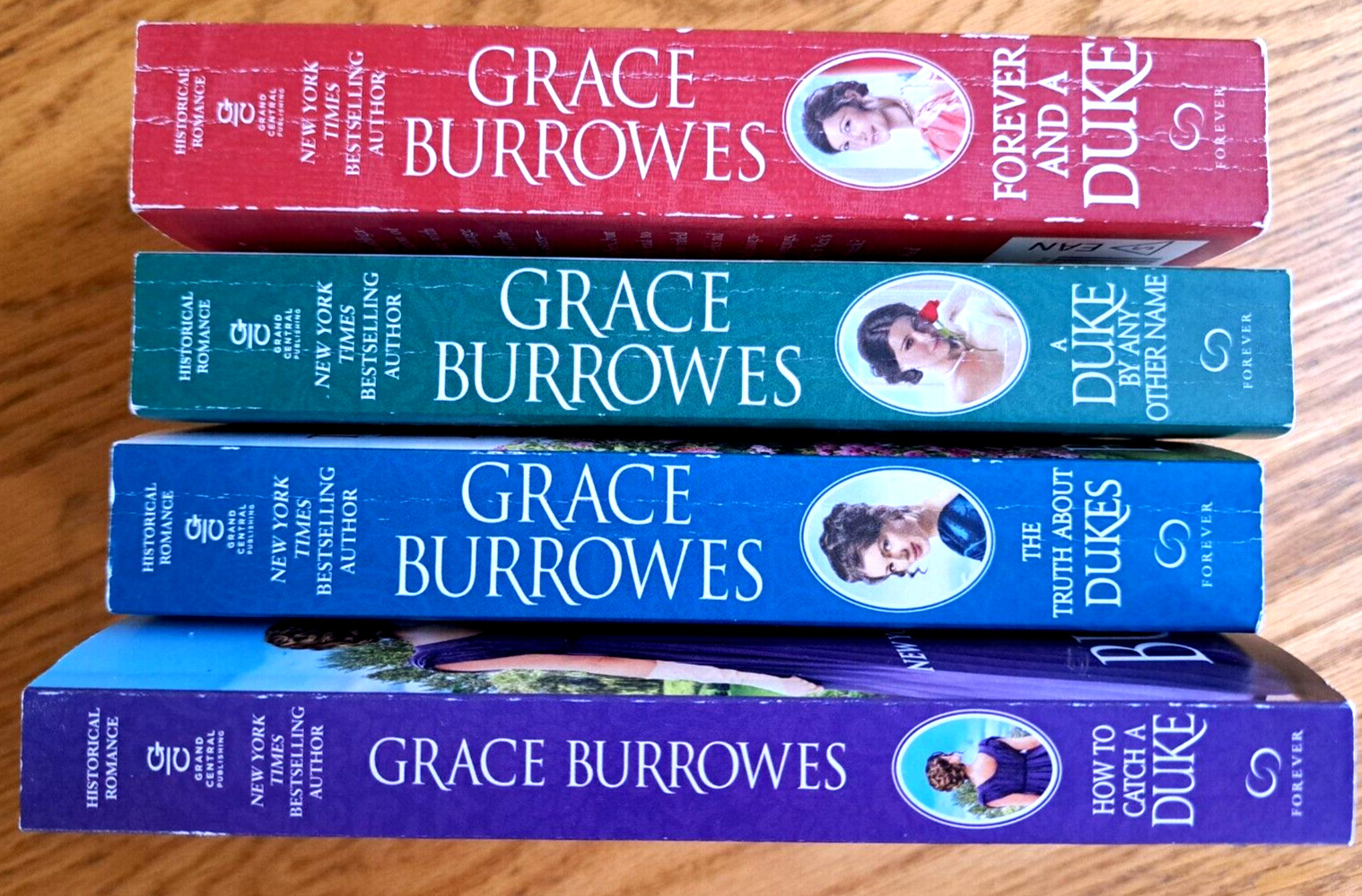 Grace Burrowes, 4 books of the Rogues to Riches series, 3 mm paperback, VG