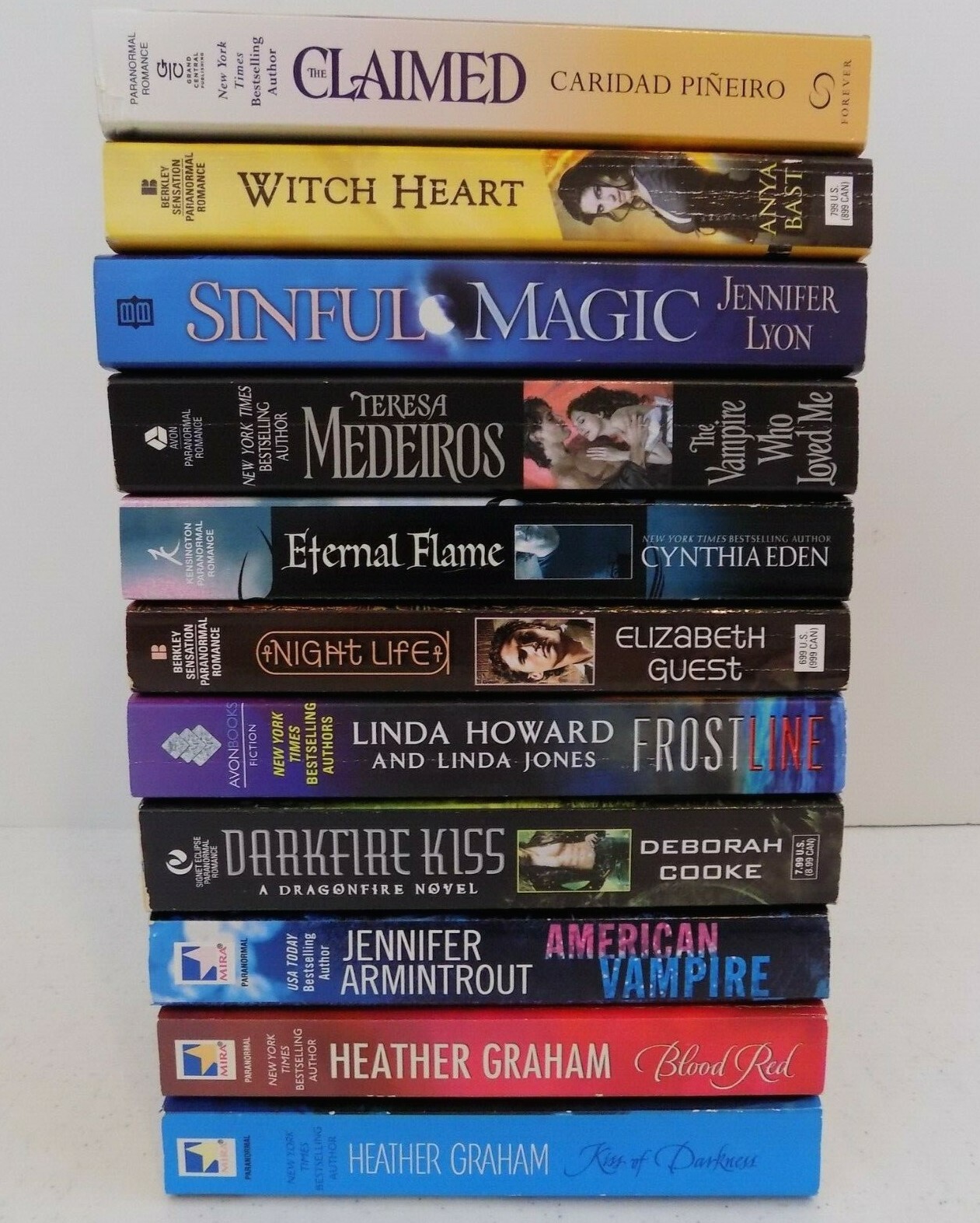 Lot Of 11 ~ Paranormal Romance Paperbacks ~ Sinful Magic-Blood Red-Witch Heart