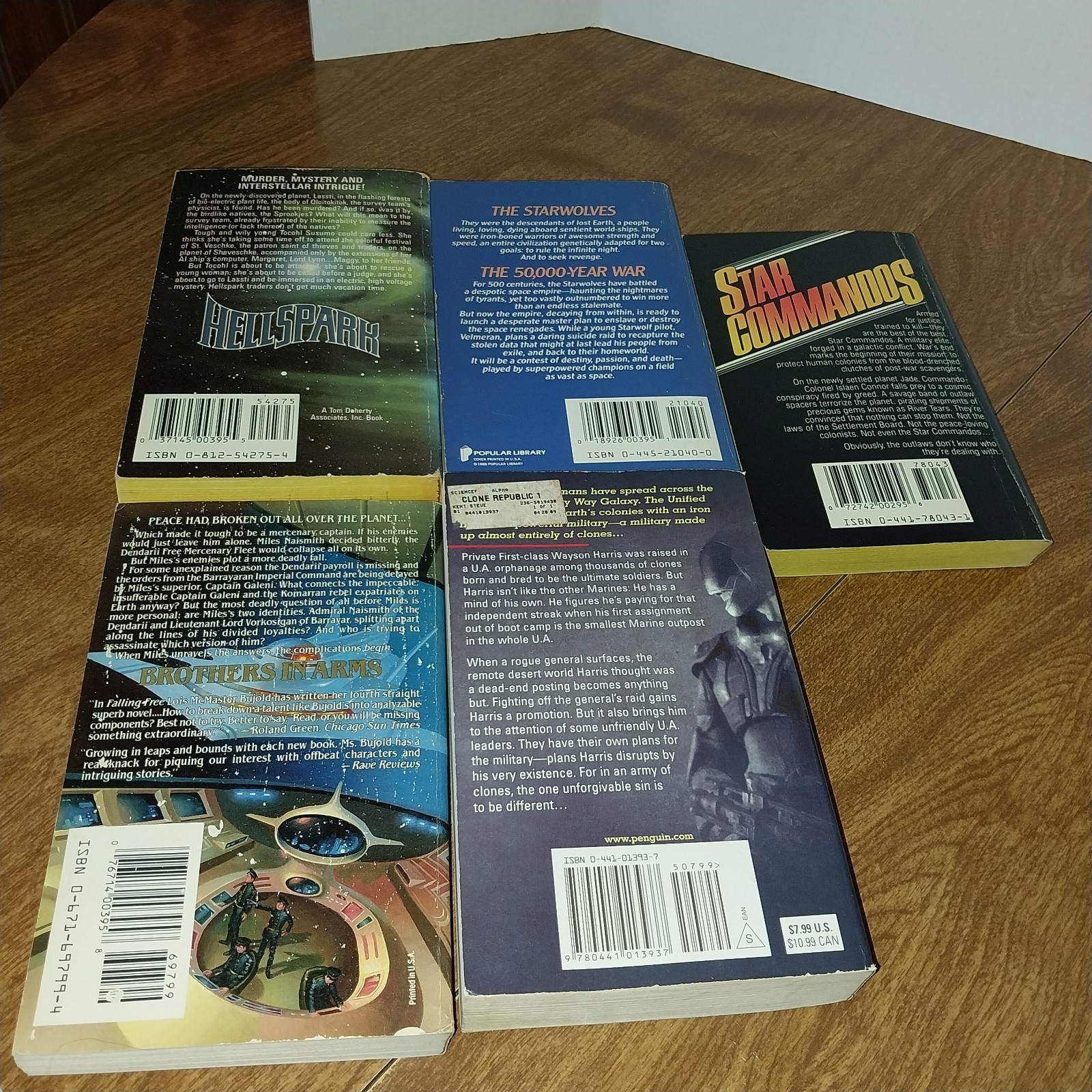 Vtg Mixed Science FictionPaperback Book Lot Of 5 Miltary/ Sci-fi
