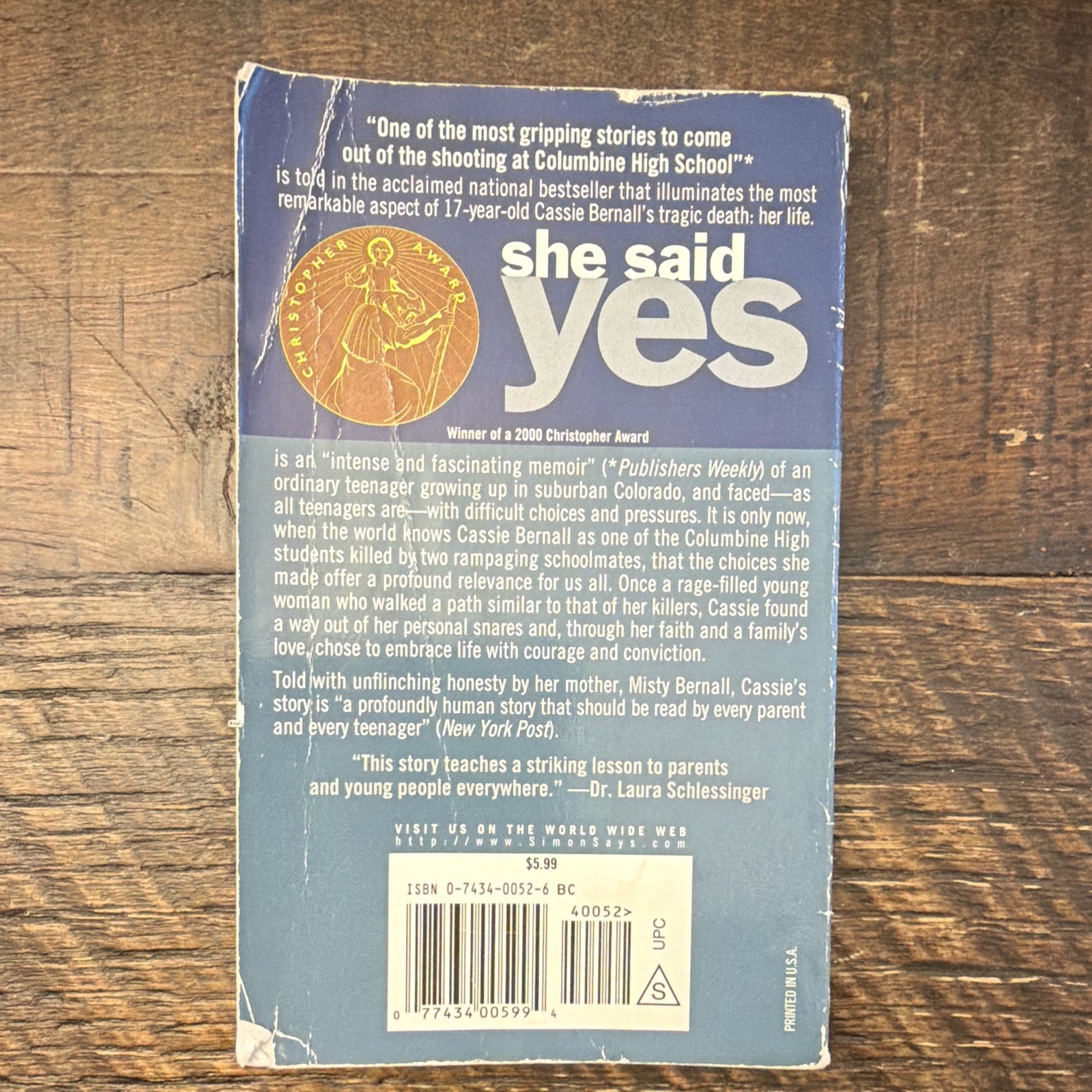 Misty Bernall She Said Yes Unlikely Martyrdom PB Memoir YA Christian Insp
