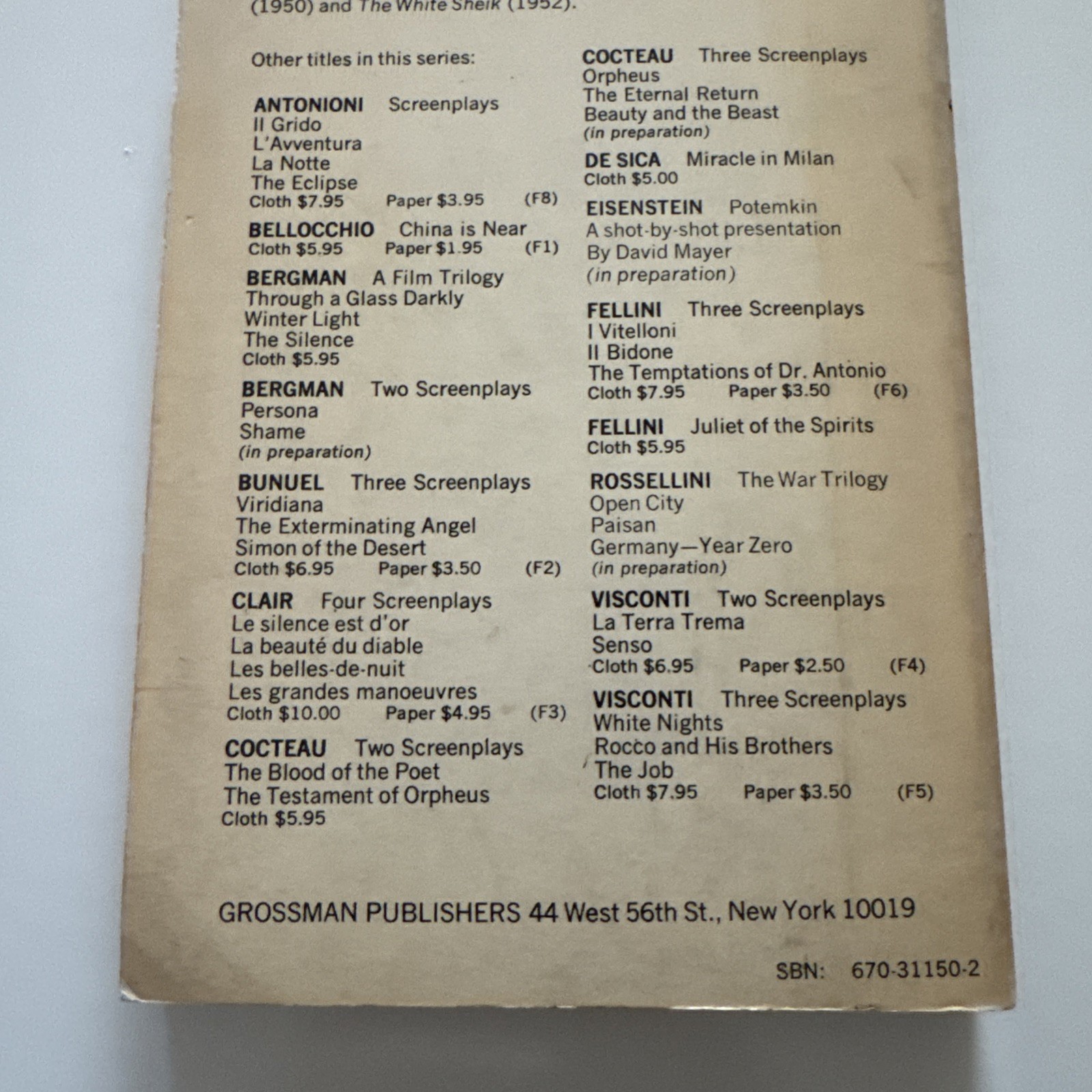 Fellini’s Early Screenplays by Federico Fellini