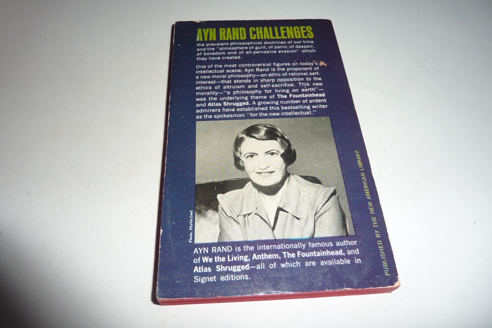 FOR THE NEW INTELLECTUAL Ayn Rand Vintage PB Signet 1963 1st Print Nice Copy