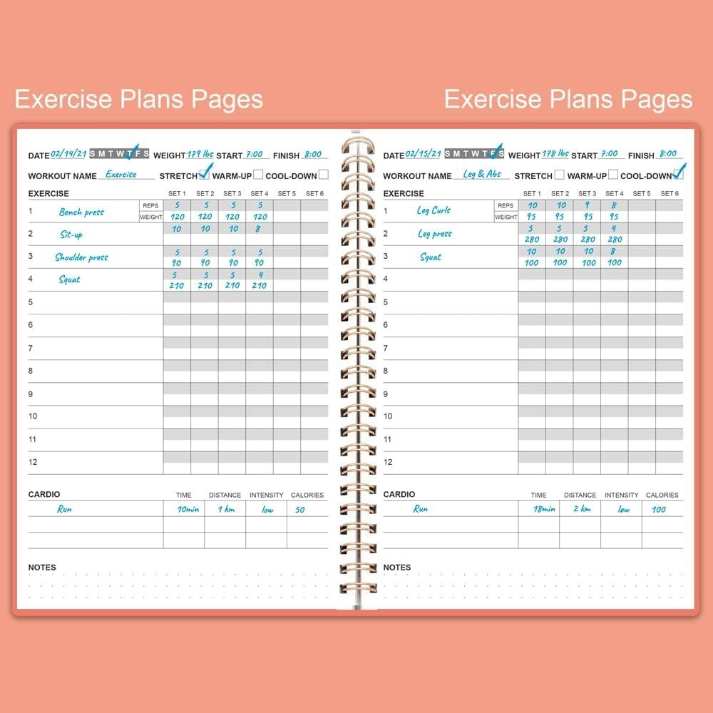 A5 Workout Planner for Weight Loss – 136 Pages with Health Tracking Layout