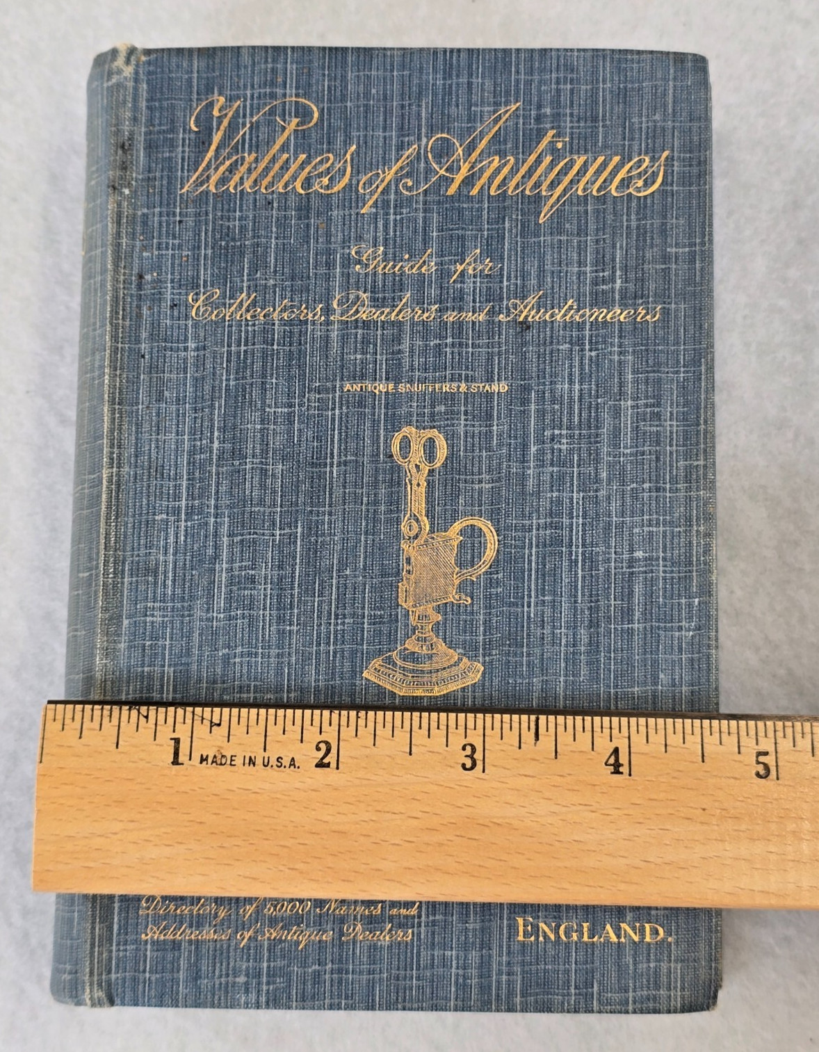 VALUES OF ANTIQUES by J. W. Caldicott Bath, England 1929 Vintage Hardback Book