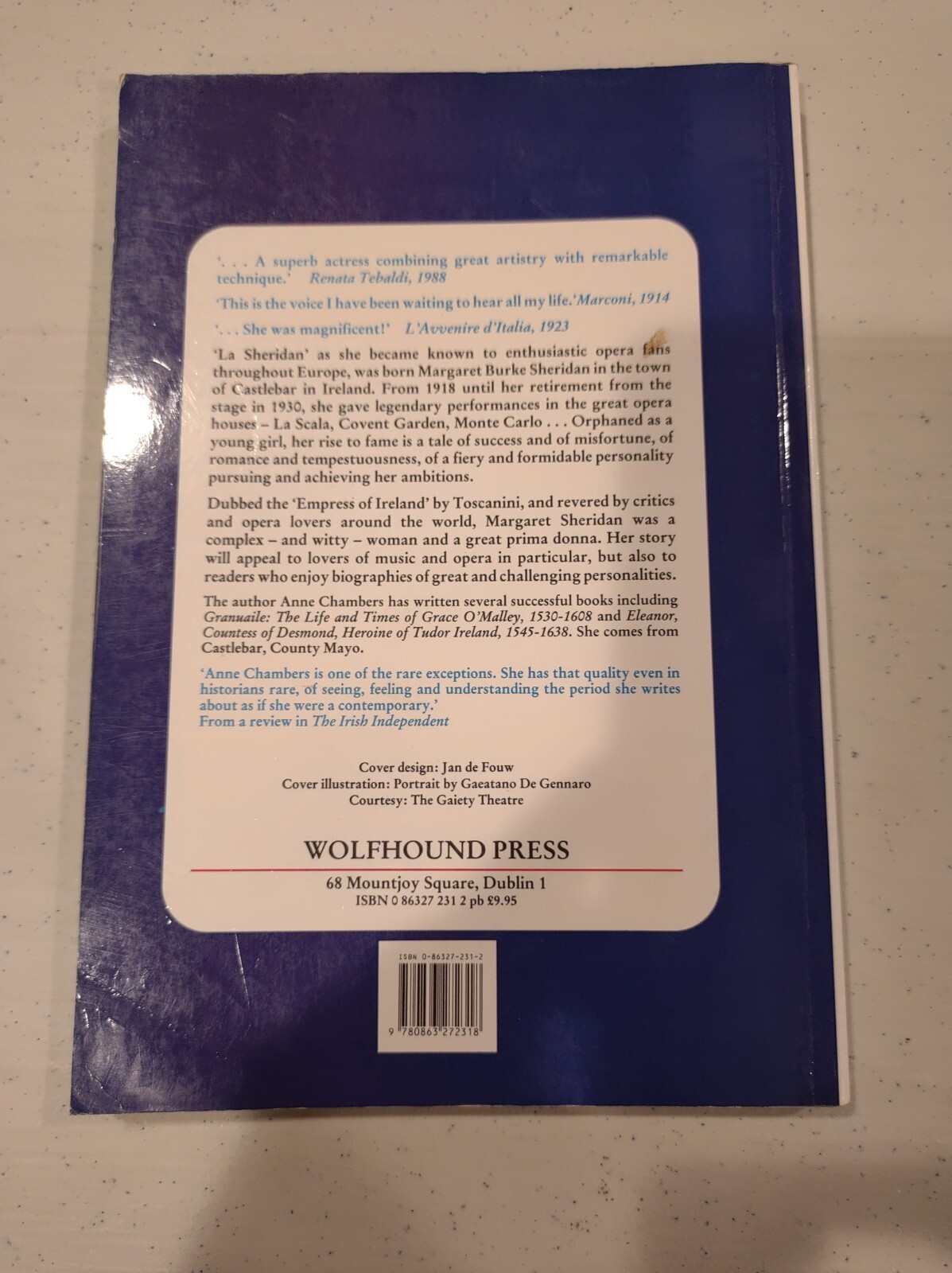 Margaret Burke Sheridan Signed by Irish Author Anne Chambers Paperback Book