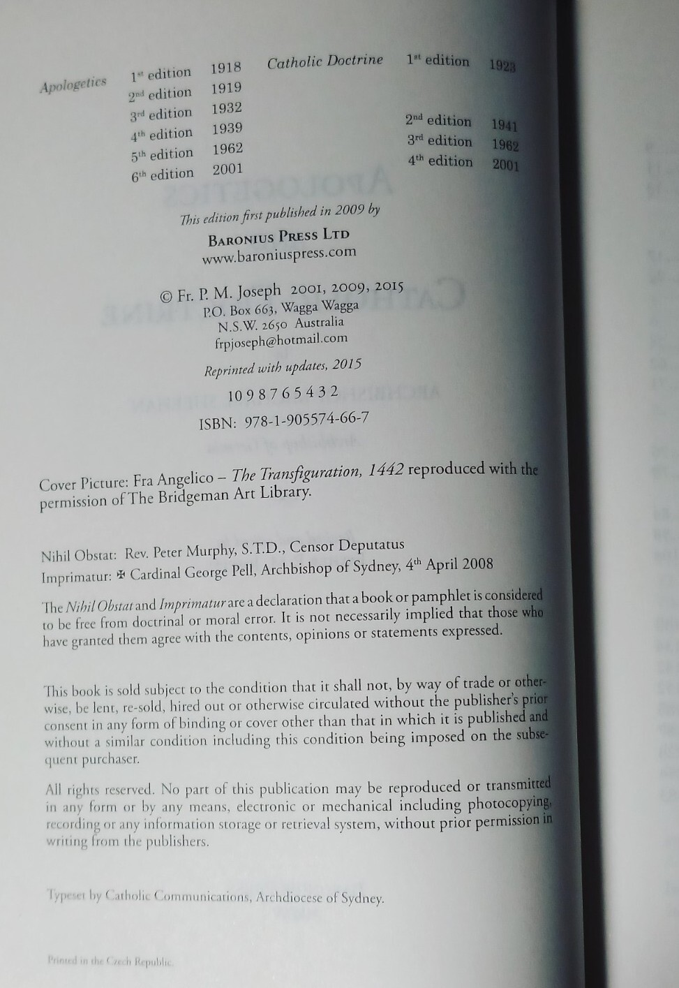 Apologetics and Catholic Doctrine by Archbishop Michael Sheehan (Hdbk, 2015)