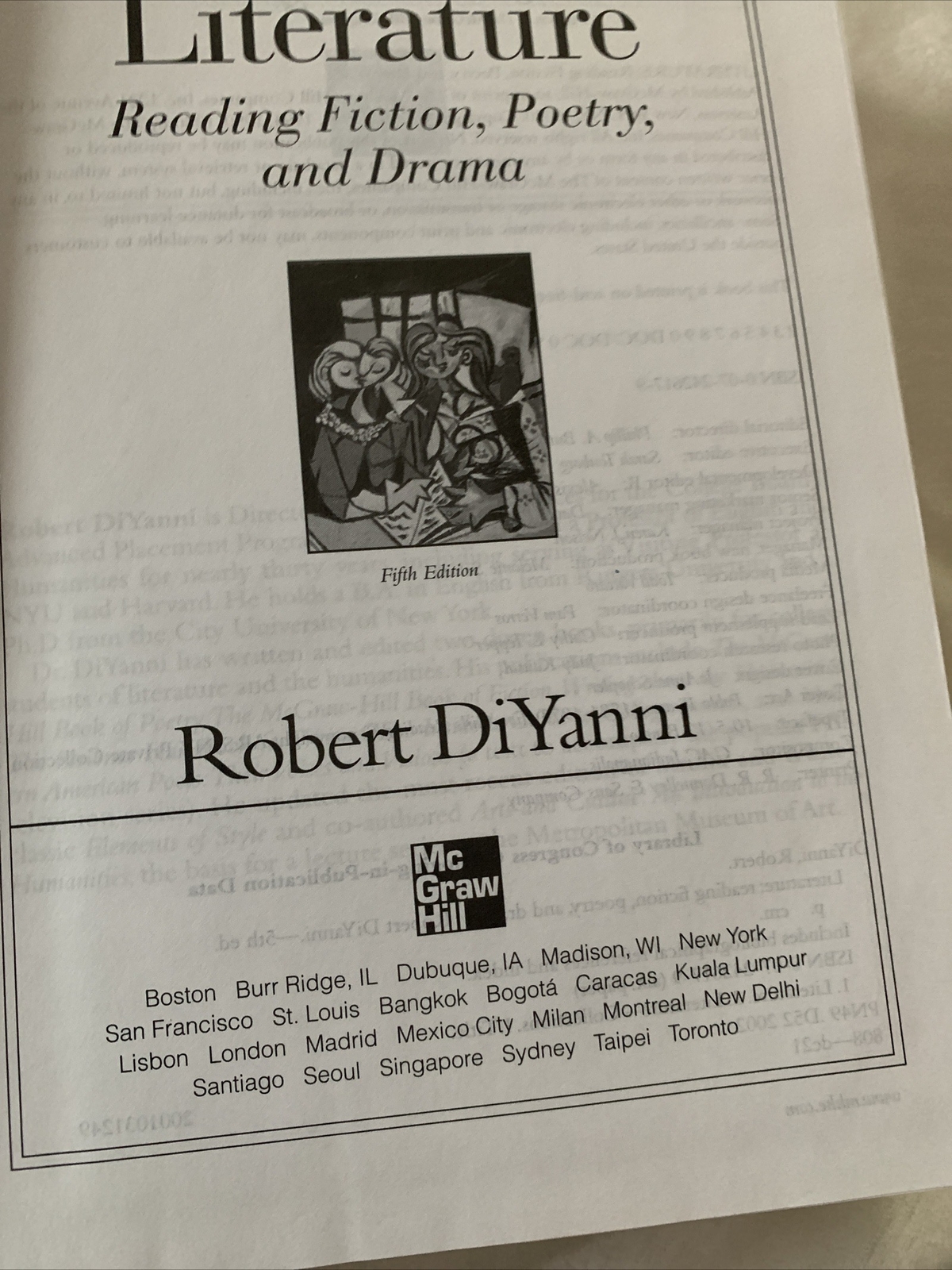 Literature Reading Fiction, Poetry and Drama 5th edition Roberty Diyanni