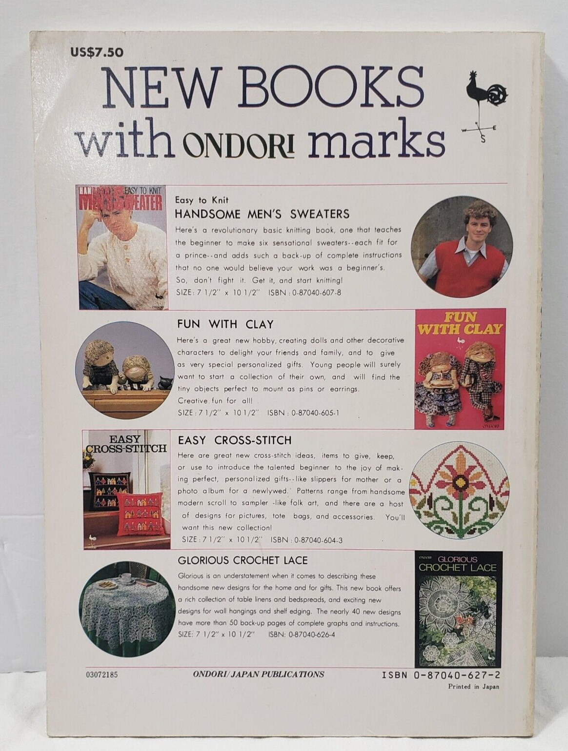 Danish Cross Stitch Ondori Pattern Book Pillows, Bags, +++ 1985 Japan 111 pages