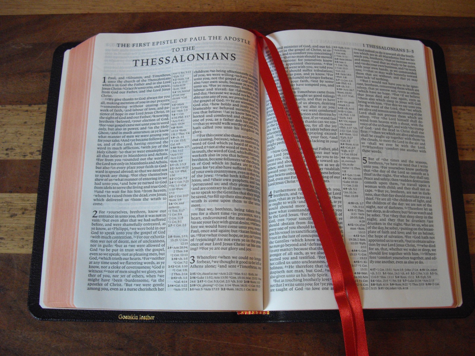 Cambridge Black Genuine Goatskin Leather Pitt Minion KJV Reference Bible