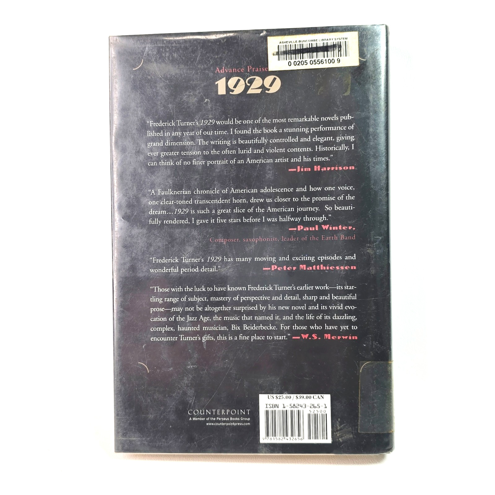 2003 1929 A Novel of The Jazz Age By Frederick Turner Hardback Book