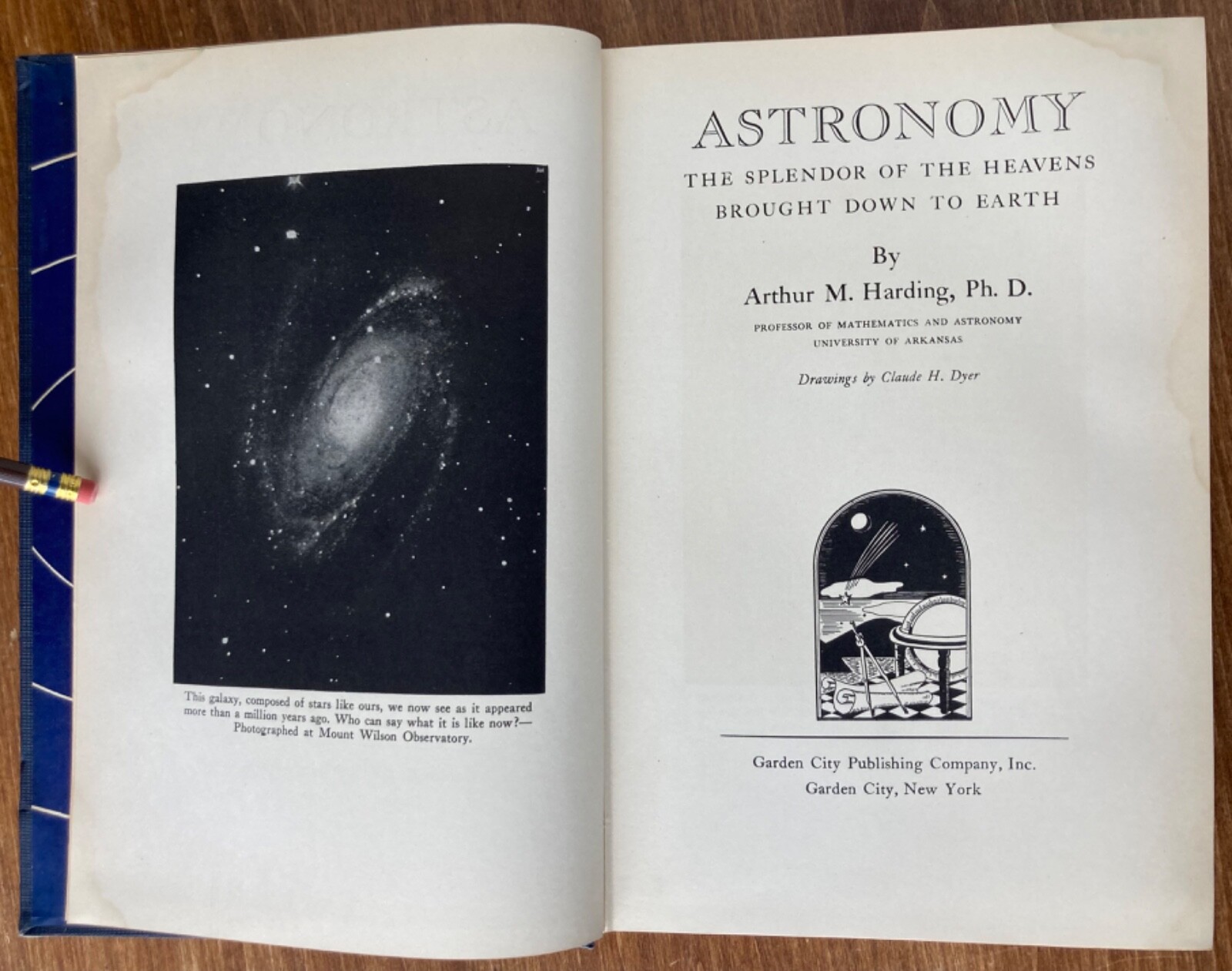 Astronomy, Arthur M. Harding 1935 Drawings by Claude H. Dyer HC/DJ