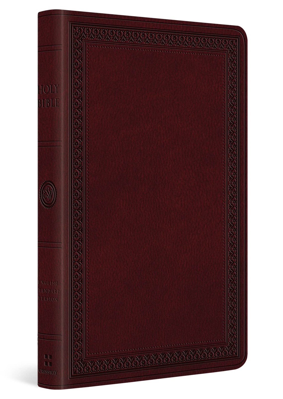 ESV Large Print Value Thinline Bible TruTone, Mahogany, Border Design