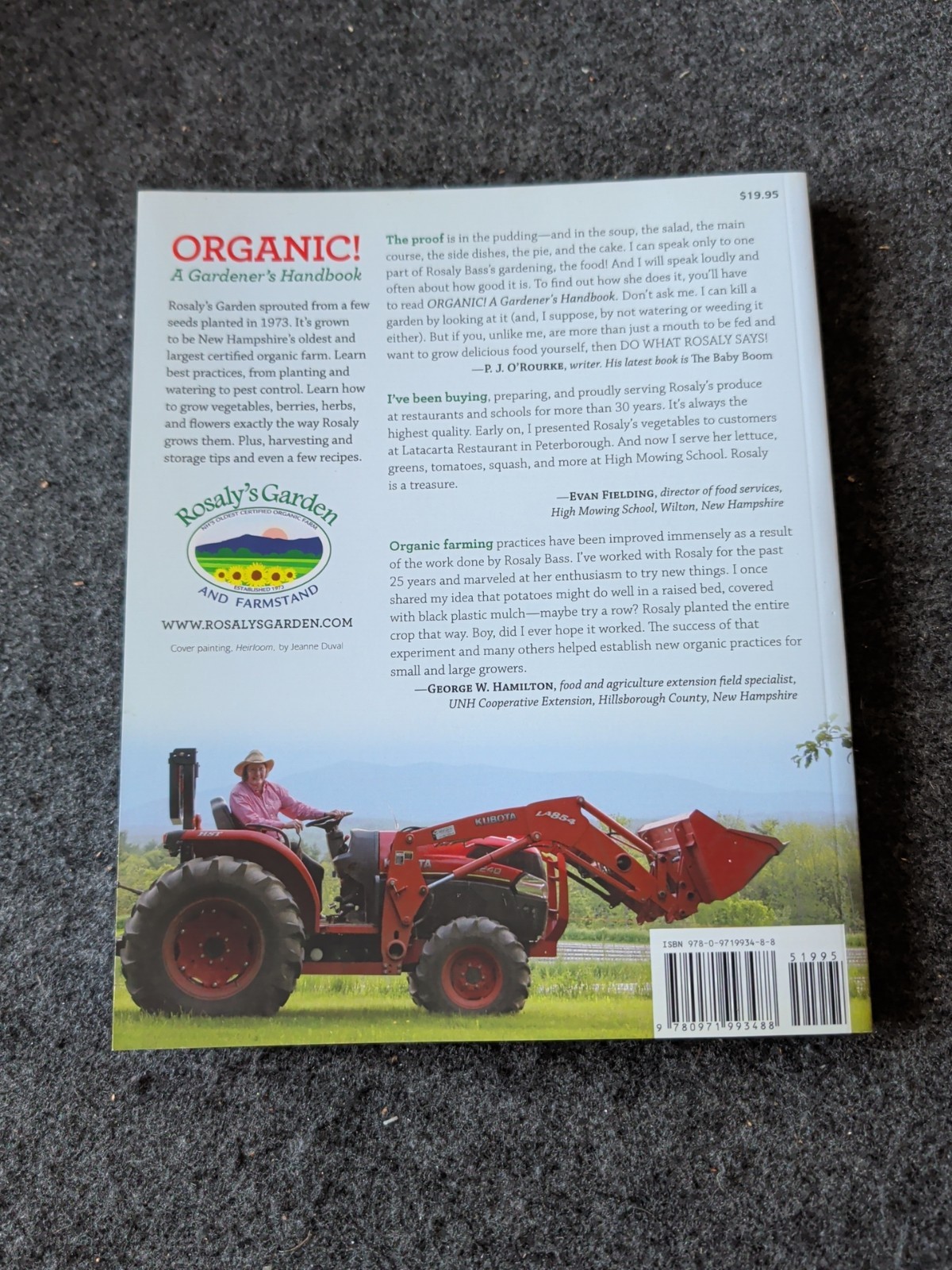 Rosaly Bass: Organic! Gardener’s Handbook, SIGNED first edition, Signed (K)