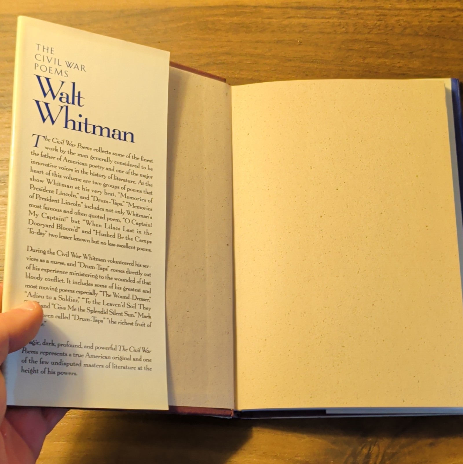 Walt Whitman The Civil War Poems Hardcover DJ O Captain My Captain 1st Print