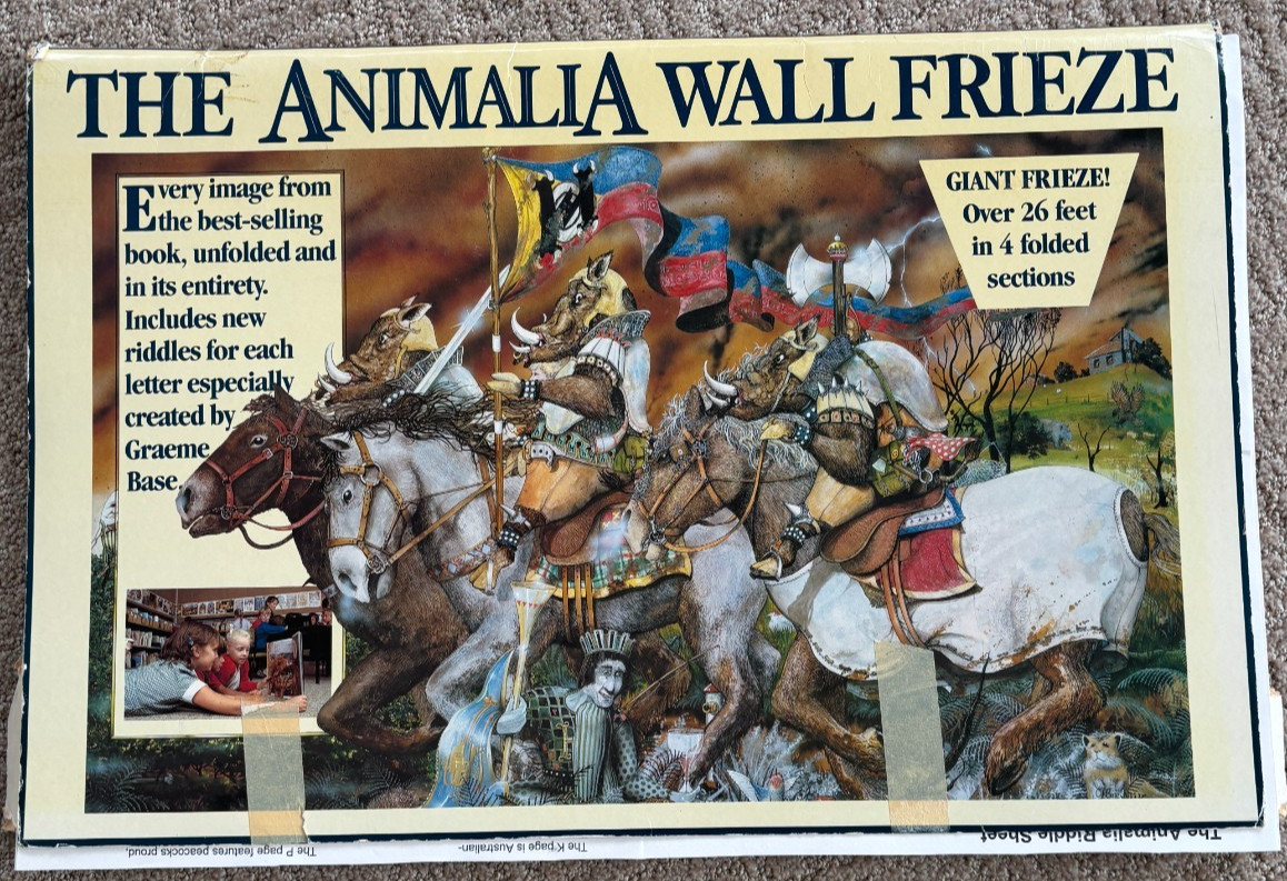 The Animalia Wall Frieze by Graeme Base – 26.5 feet Border Posters Set W/riddles
