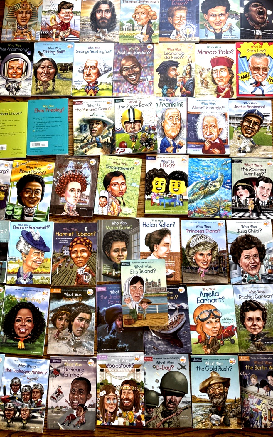 Lot of 50 Who Was / What Was / Where Is Books Biography History Homeschool Paper
