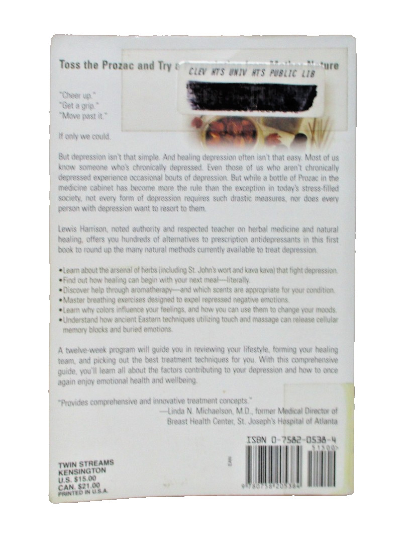 Healing Depression Naturally by Lewis Harrison herbal medicine softcover book