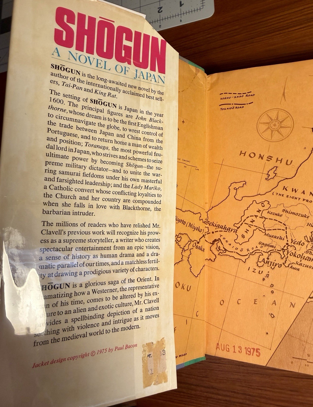 SHOGUN – James Clavell ATHENEUM 1st EDITION/1st PRINTING 1975 Hardcover DJ Mylar
