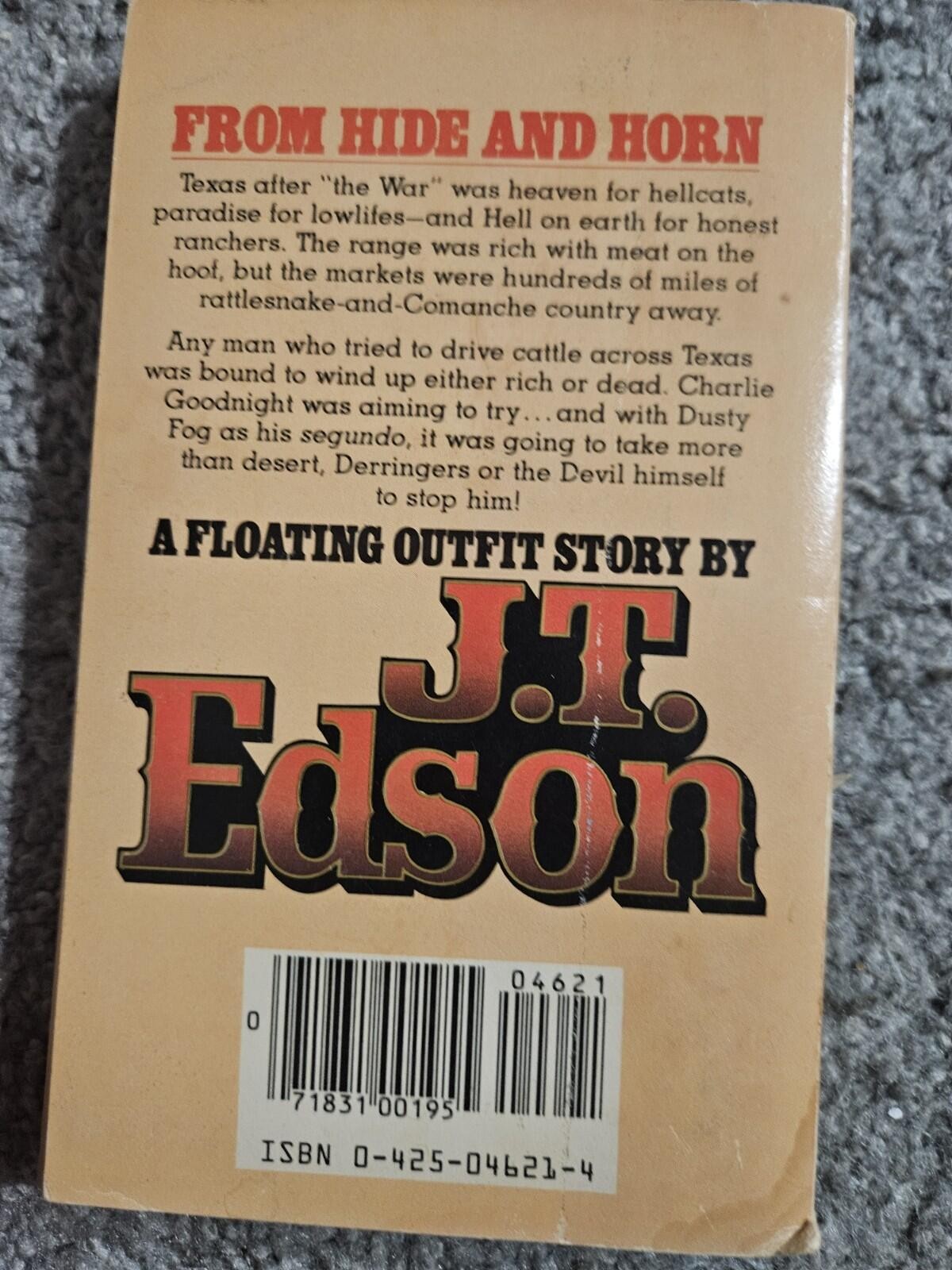 From Hide To Horn By J. T. Edson (1980 Trade Paperback) Berkeley Publising -Good