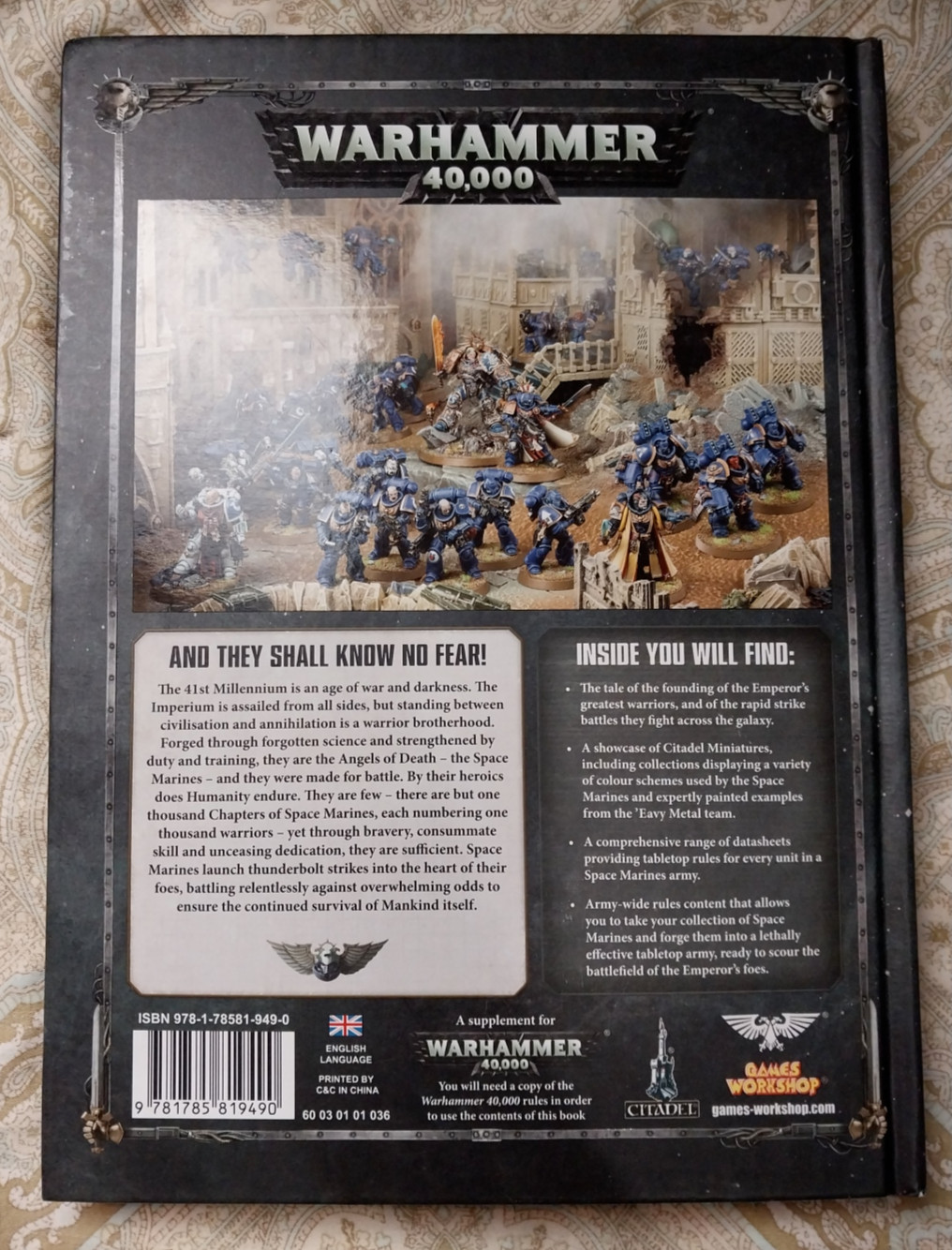 Games Workshop Warhammer 40k 40000 Codex Adeptus Astartes Space Marines 2017