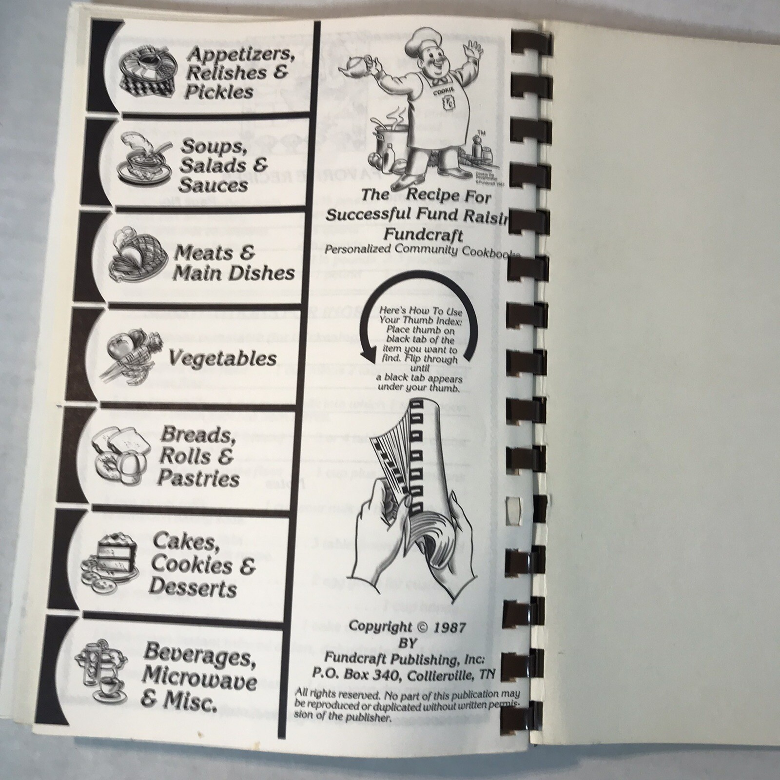 Vintage 1987 Cherished Recipes Spiral Bound PB Acceptable USA