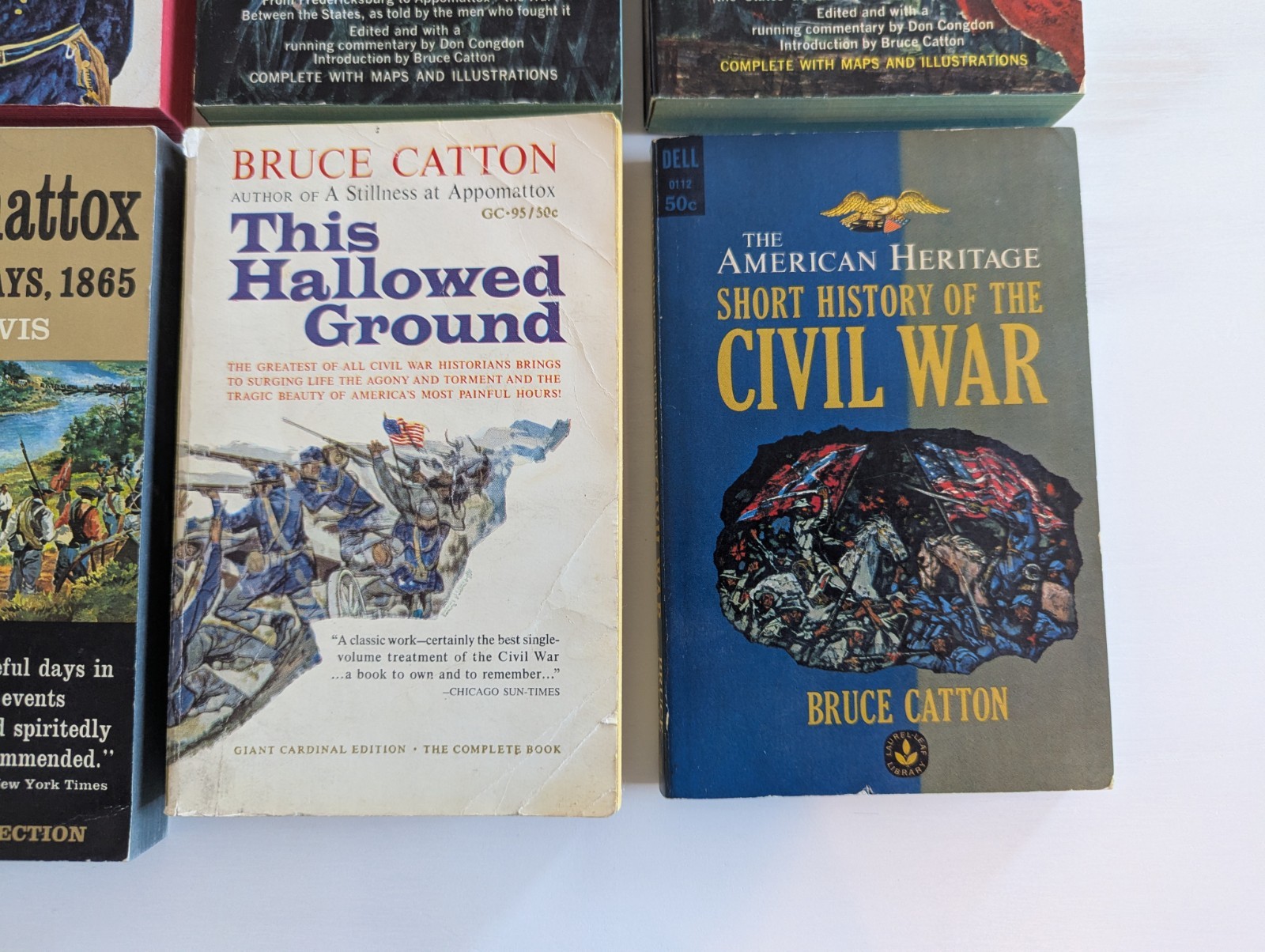 Lot of 12 Vintage Civil War History Paperback Books Bruce Catton Lee Combat Set
