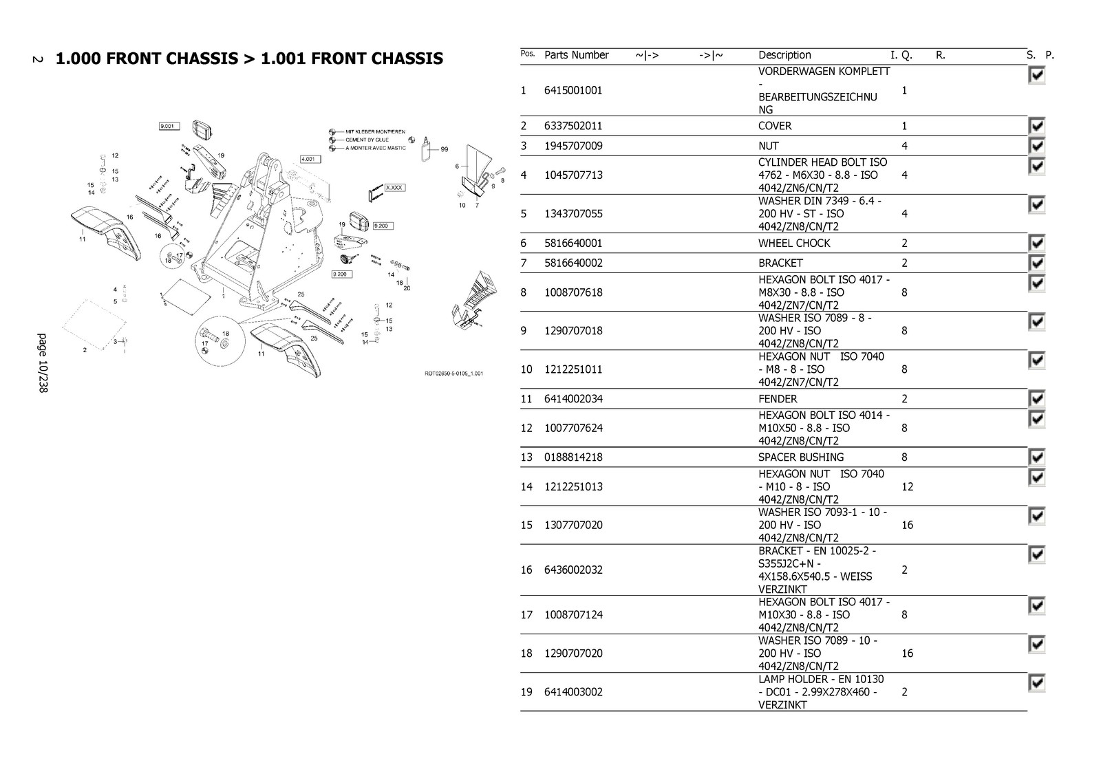 YANMAR V100 Wheel Loader Parts Catalog Manual SN YCG0V10000500103 Up – BINDER