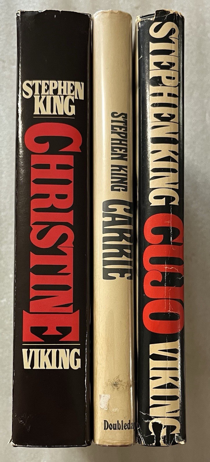 Stephen King – Carrie + Cujo + Christine Book Club HC Editions w Dust Jackets