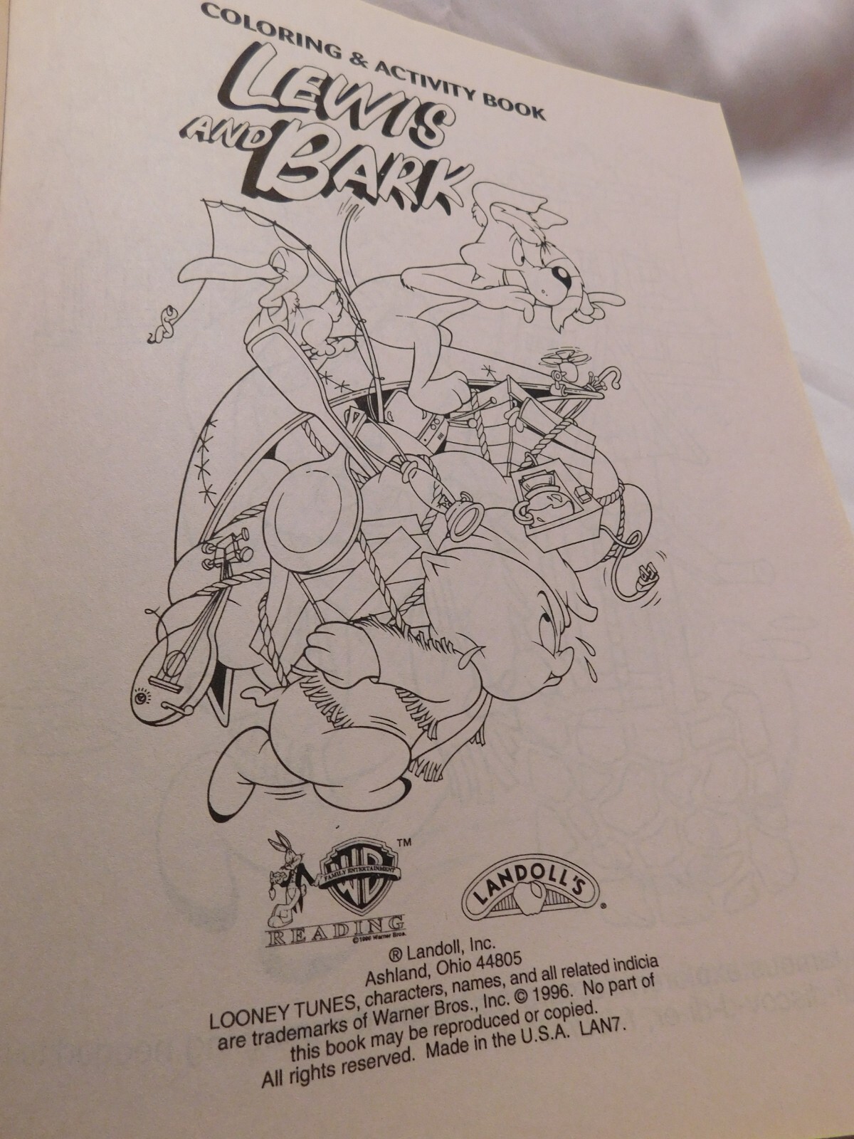 Looney Tunes Lewis and Bark Coloring & Activity Book 1996 Landoll’s Warner Bros.