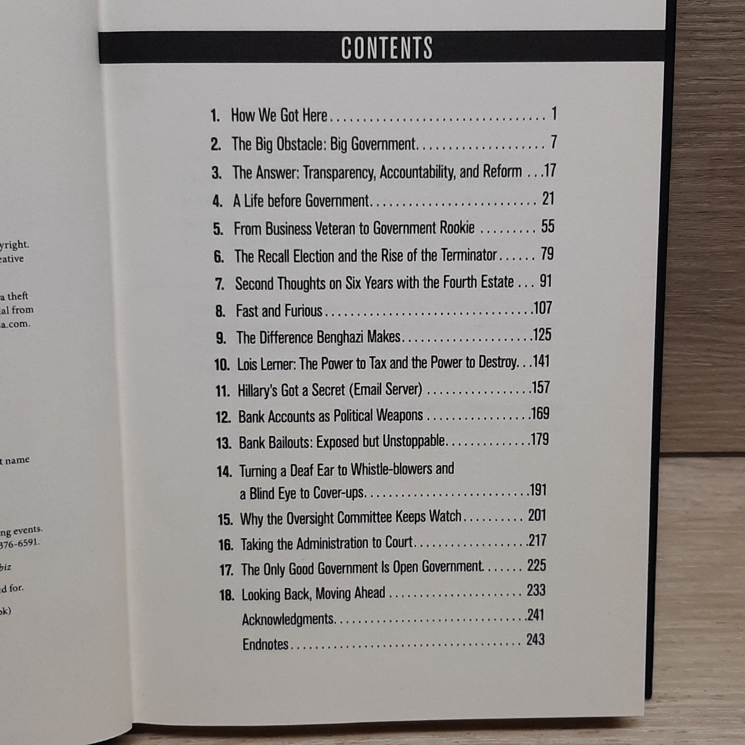 Watchdog Darrell Issa 2016 First Edition Signed Political Science Center Street