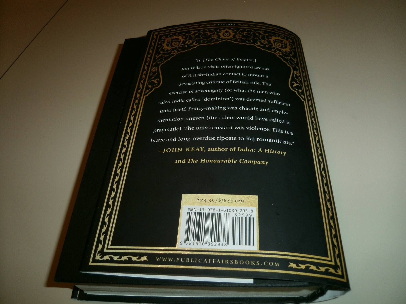 The Chaos of Empire by Jon Wilson 2016 Hardcover Book First Edition
