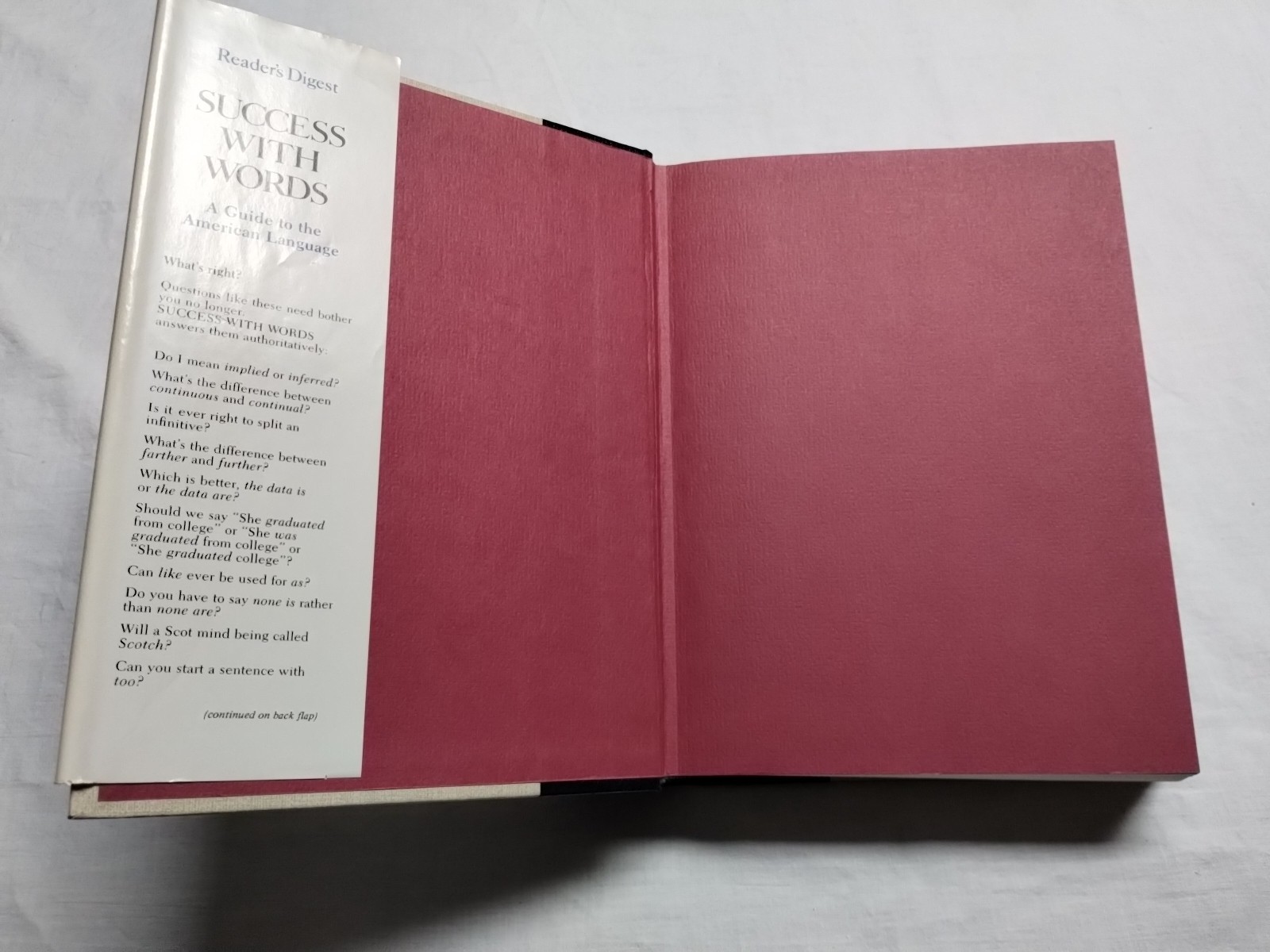 Success With Words : A Guide to the American Language by Readers Digest 1983 HC