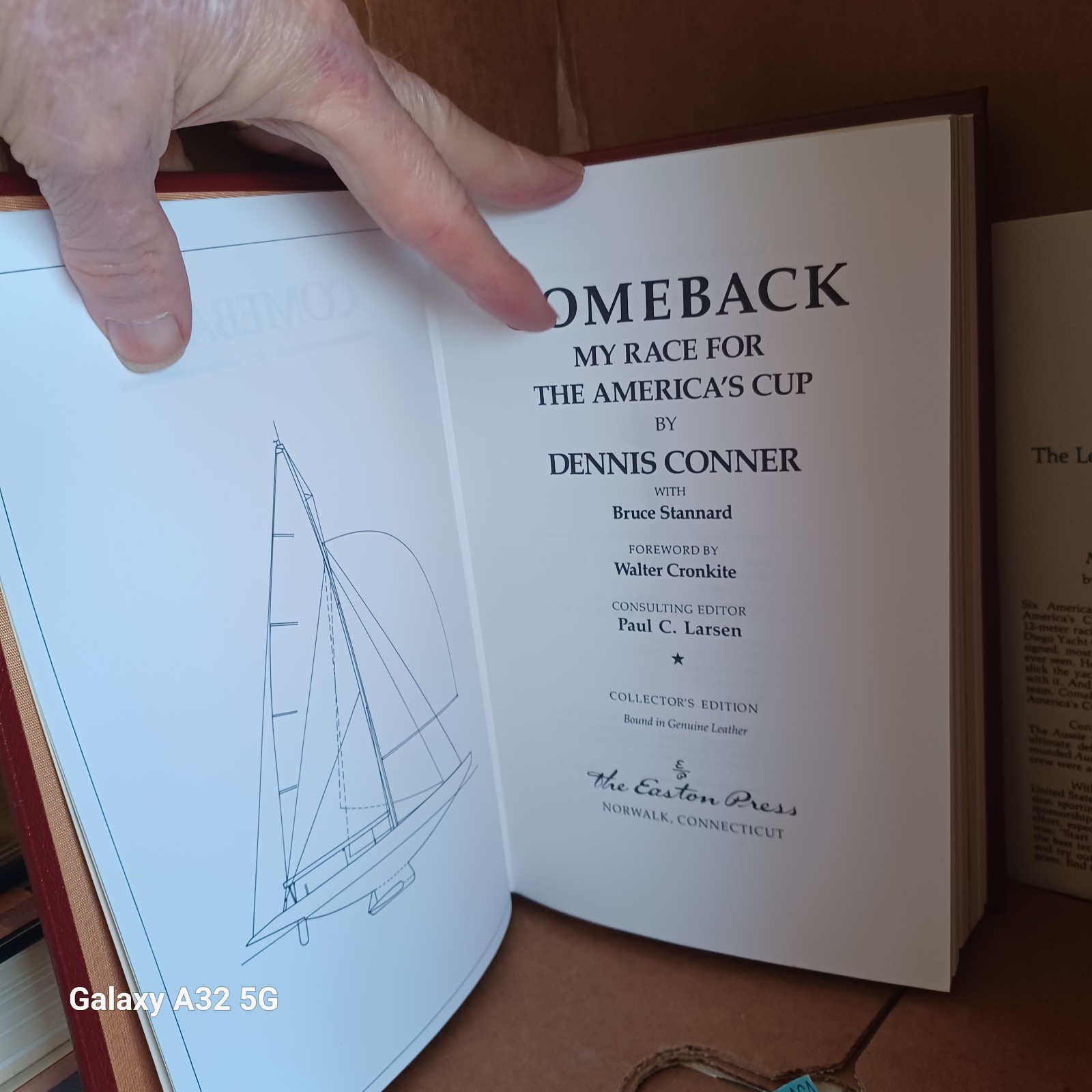 Comeback Dennis Connor Signed My Race For the America’s Cup Leather New 0731