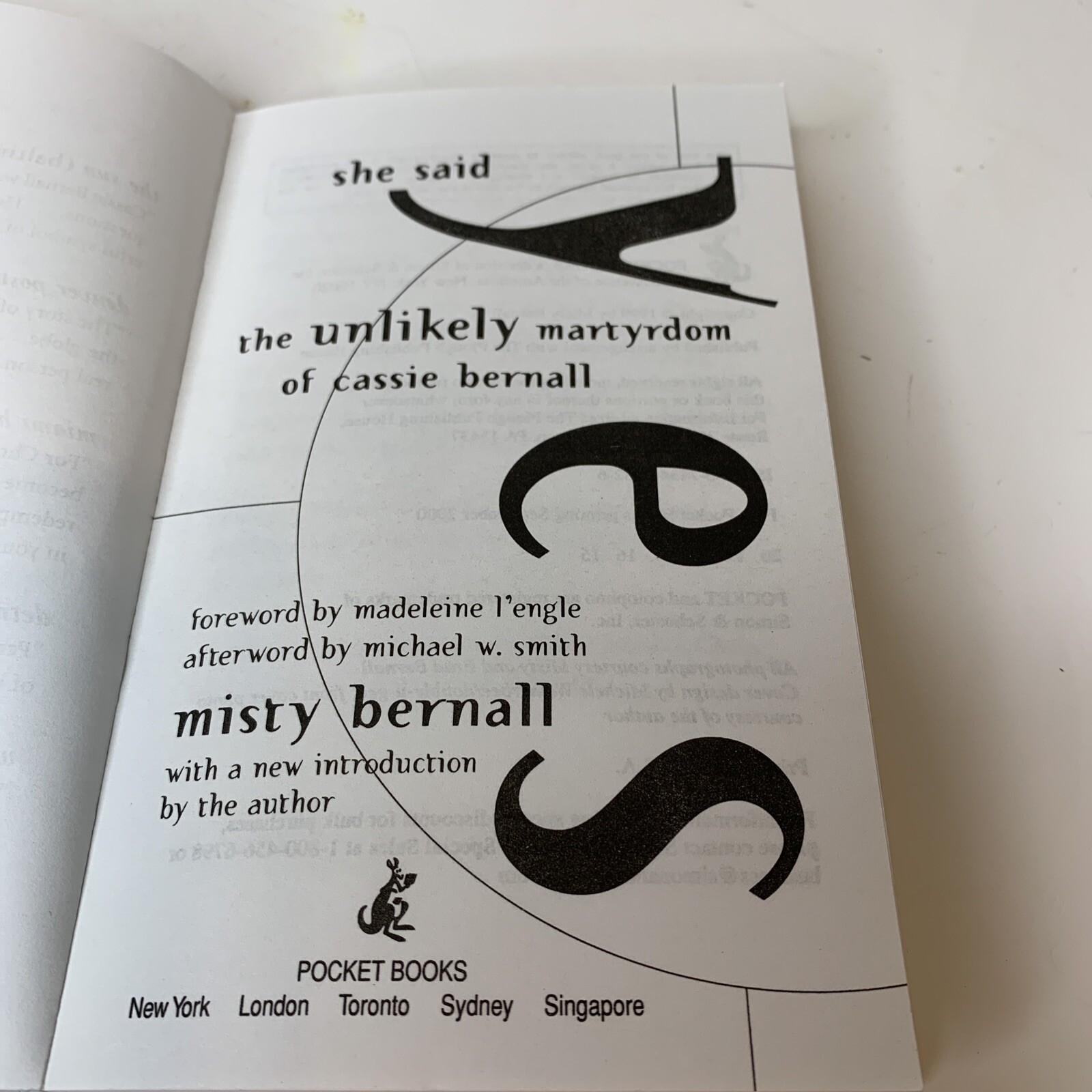 SHE SAID YES by Misty Bernall paperback book FREE SHIPPING Christian columbine