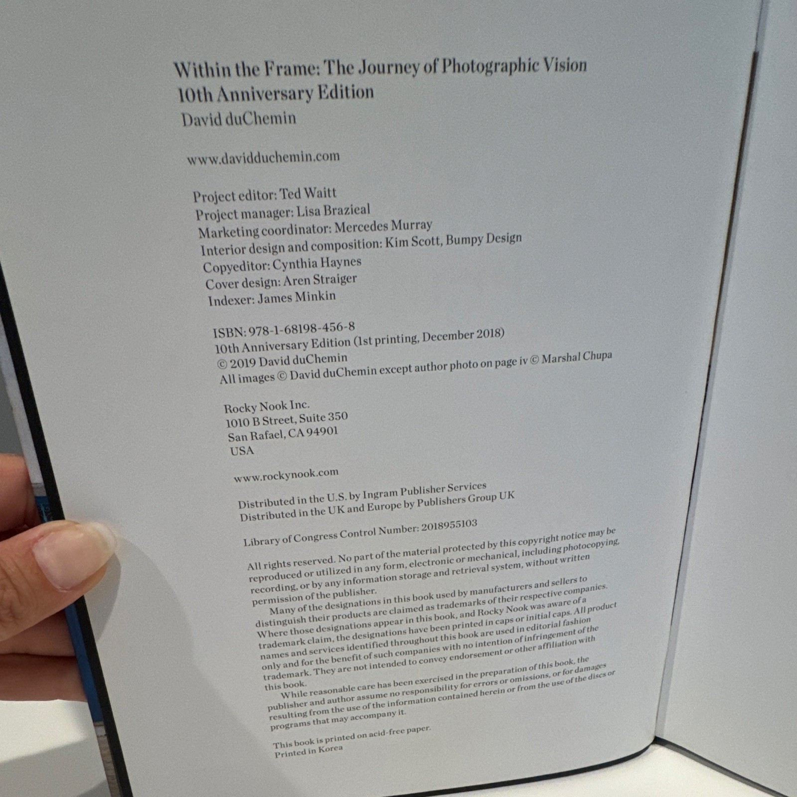 Within the Frame by David duChemin (2019, Hardcover, 10th Anniv Ed)
