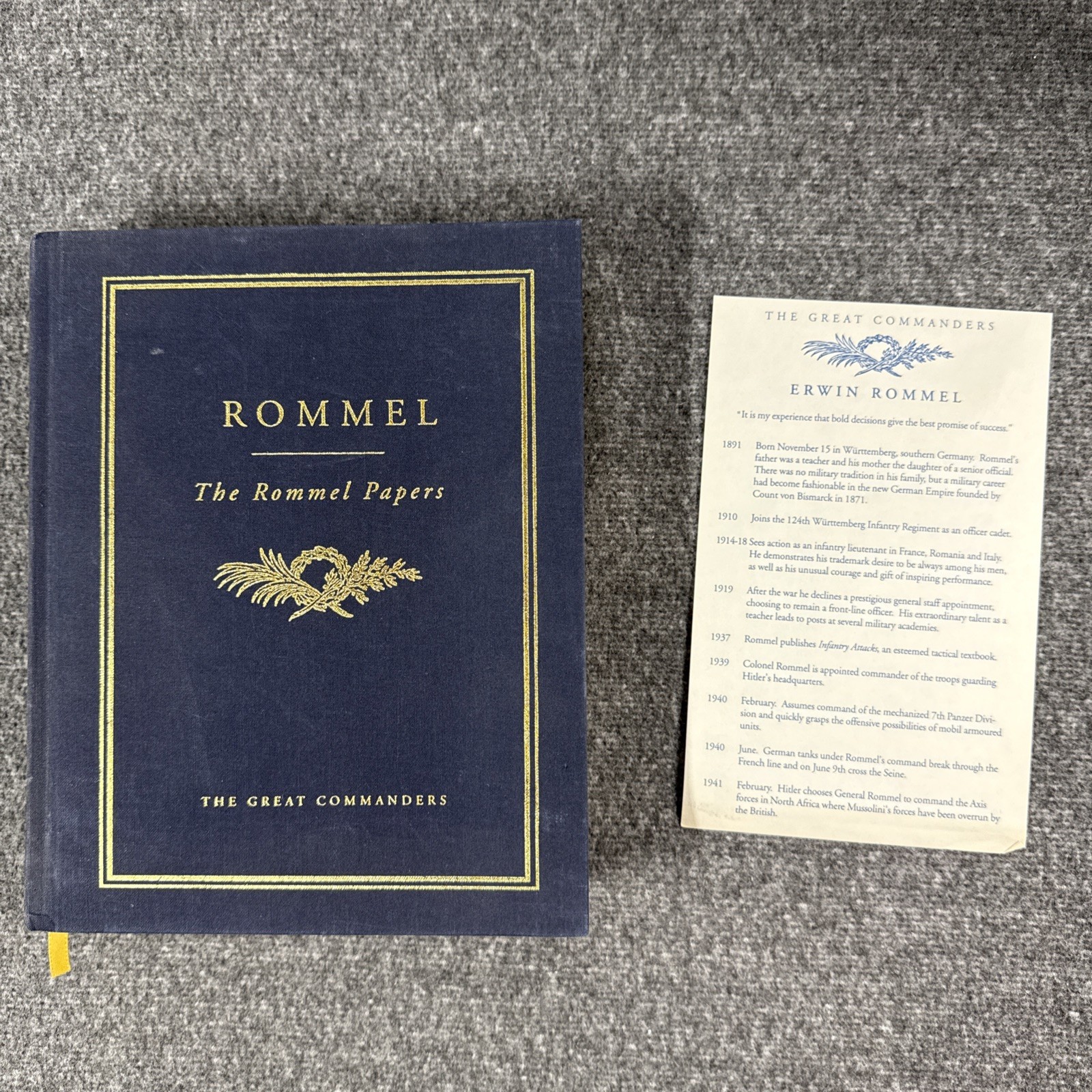 The Rommel Papers The Great Commanders Series 1995 First Printing