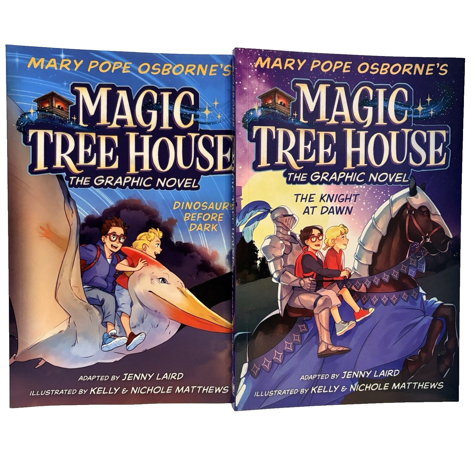 Lot 2 Magic Tree House Graphic Novels The Knight at Dawn, Dinosaurs Before Dar
