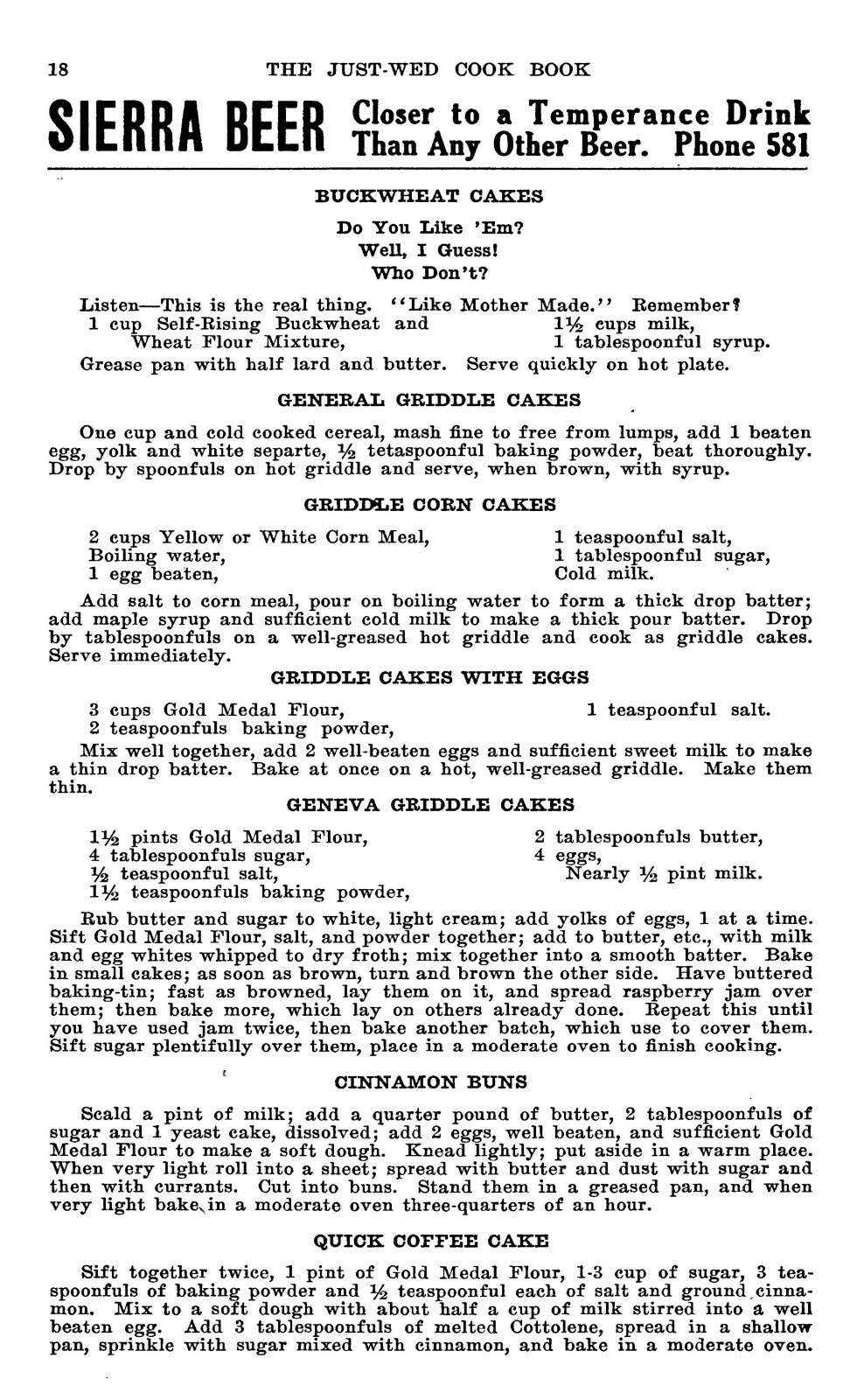 1917 The Just Wed Cook Book 106 Pages