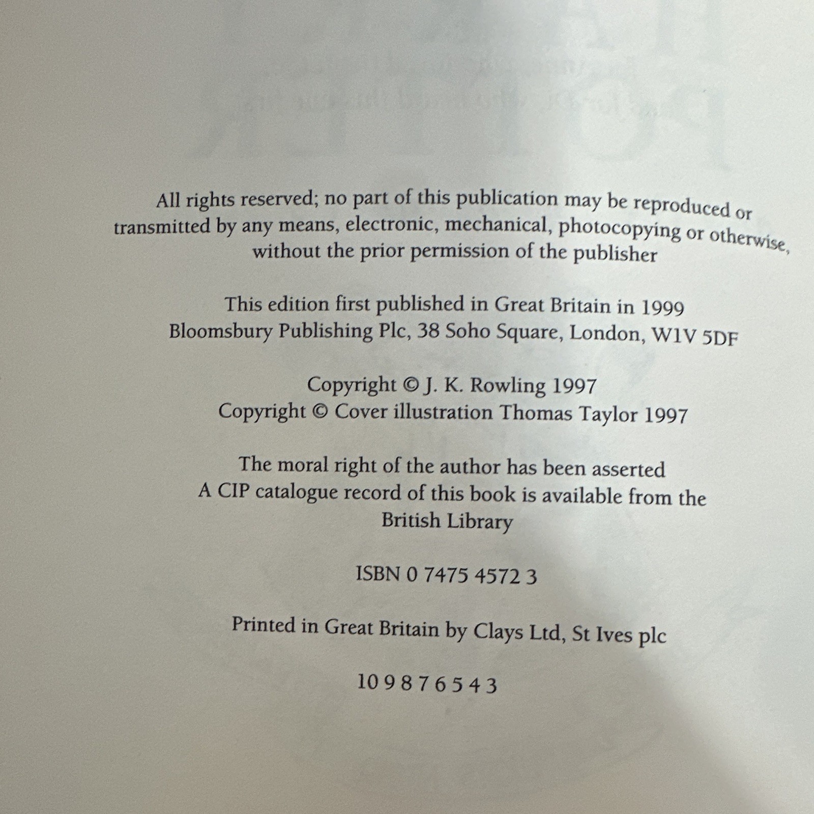 Bloomsbury Harry Potter Hardcover All are 1st Edition UK Clothbound