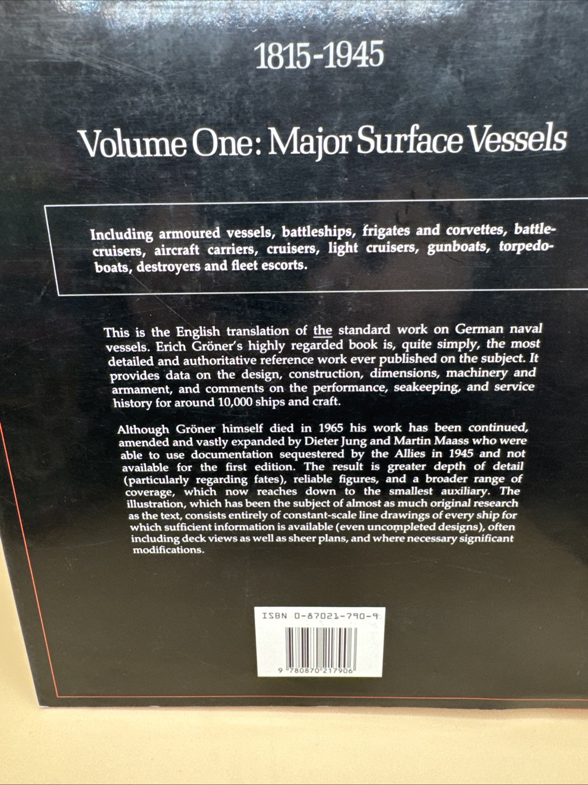 GERMAN WARSHIPS, 1815-1945: MAJOR SURFACE VESSELS By Erich Groener & Mint